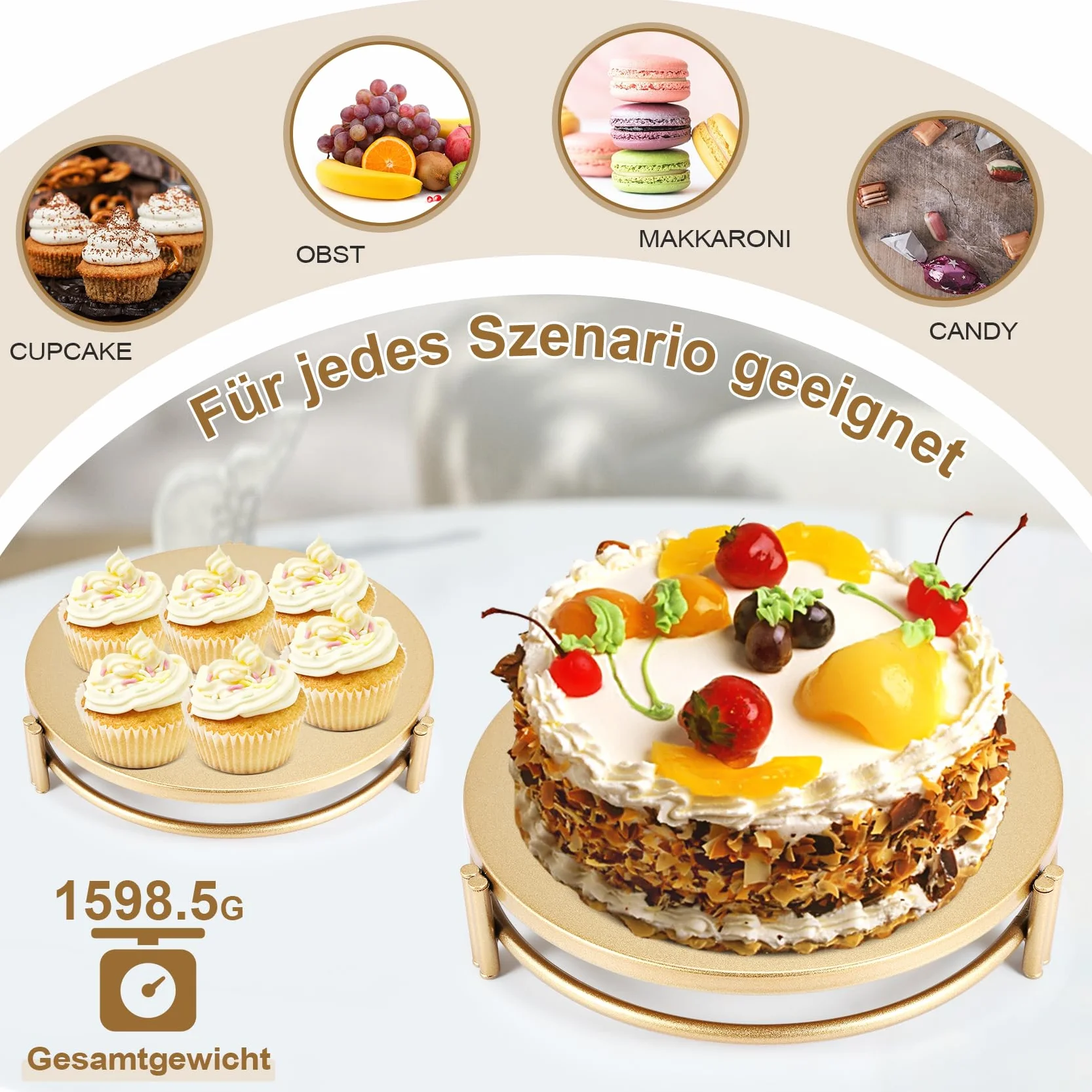 Paterek na tort złoty 3 sztuki dekoracja urodziny impreza wesele