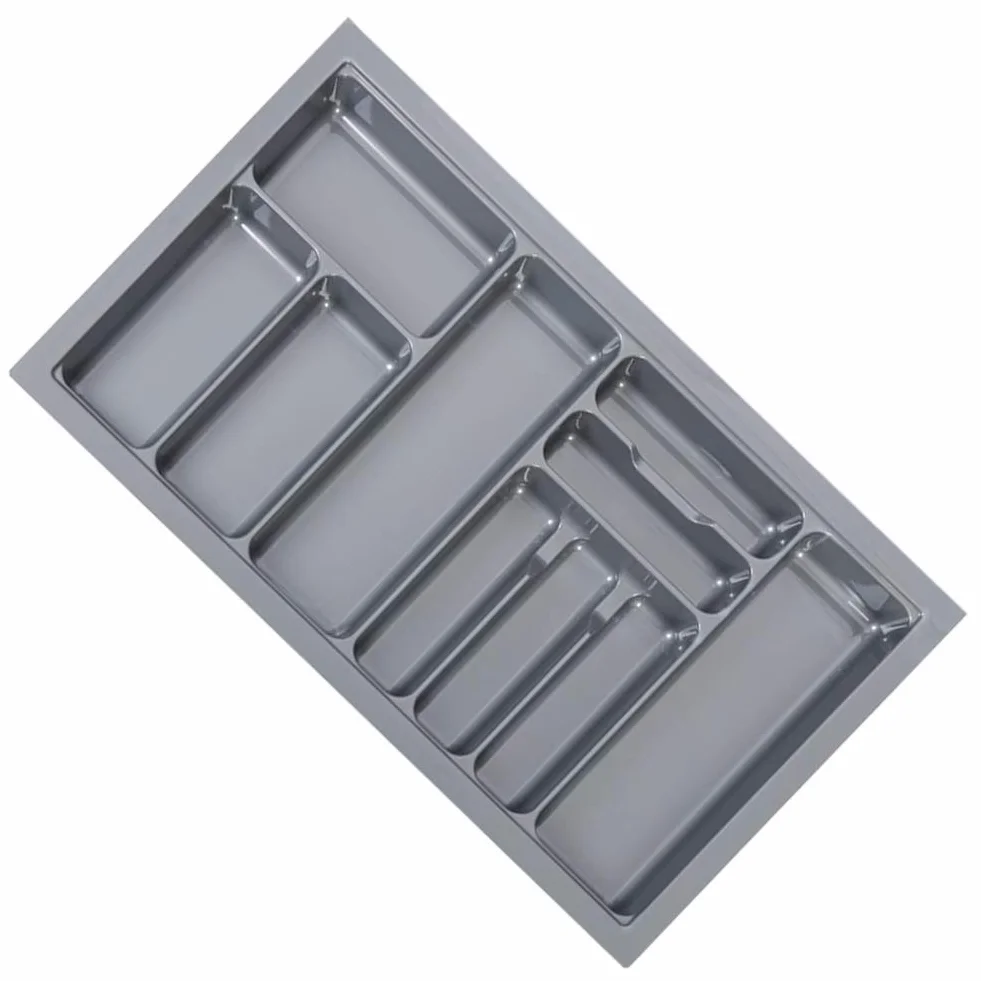 Omabeta 900mm Plastikowa Wkładka do Szuflady na Sztućce Trwałe Noże i Widelce Organizer do Przechowywania do Kuchni w Domu Szary Rozmiar 33,07x18,90x2,17 Cala (Szary)