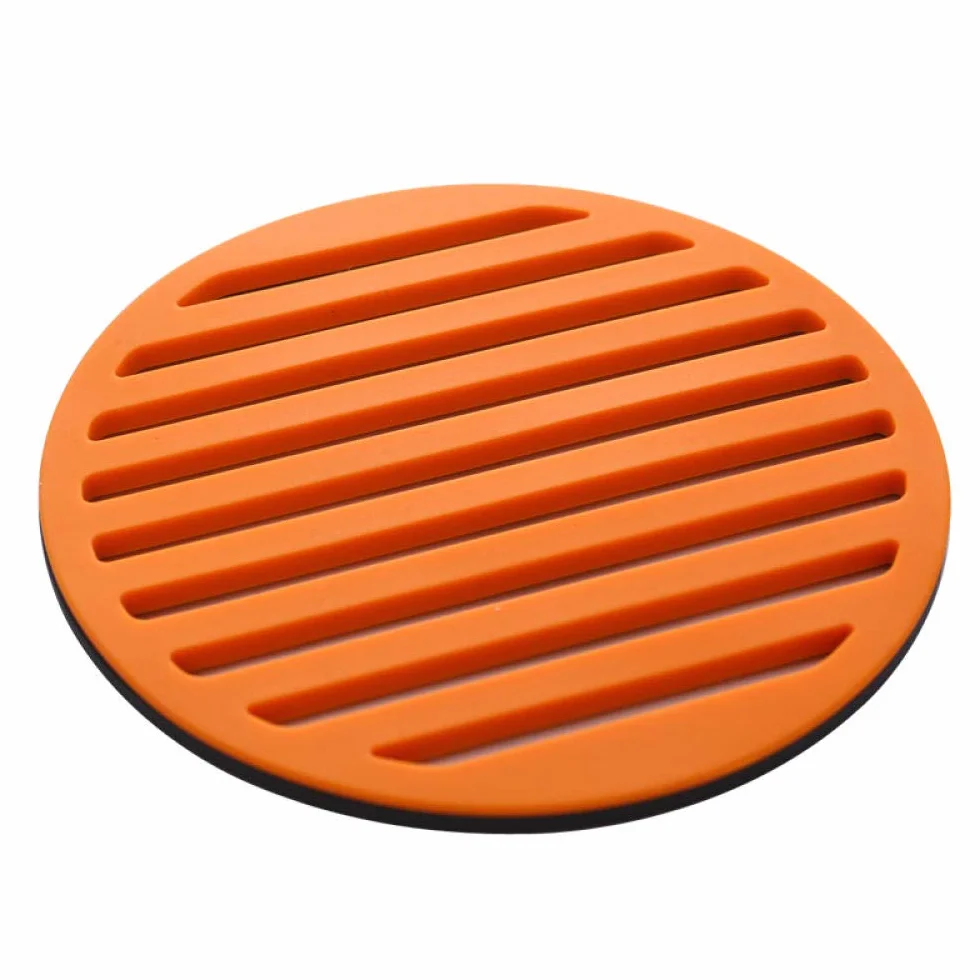 okrągła podkładka, Okrągły stół jadalny, stop silikonu, zestaw mat izolacyjnych, podkładka pod garnek, miskę, talerz, niebieski(Orange (1 Piece))