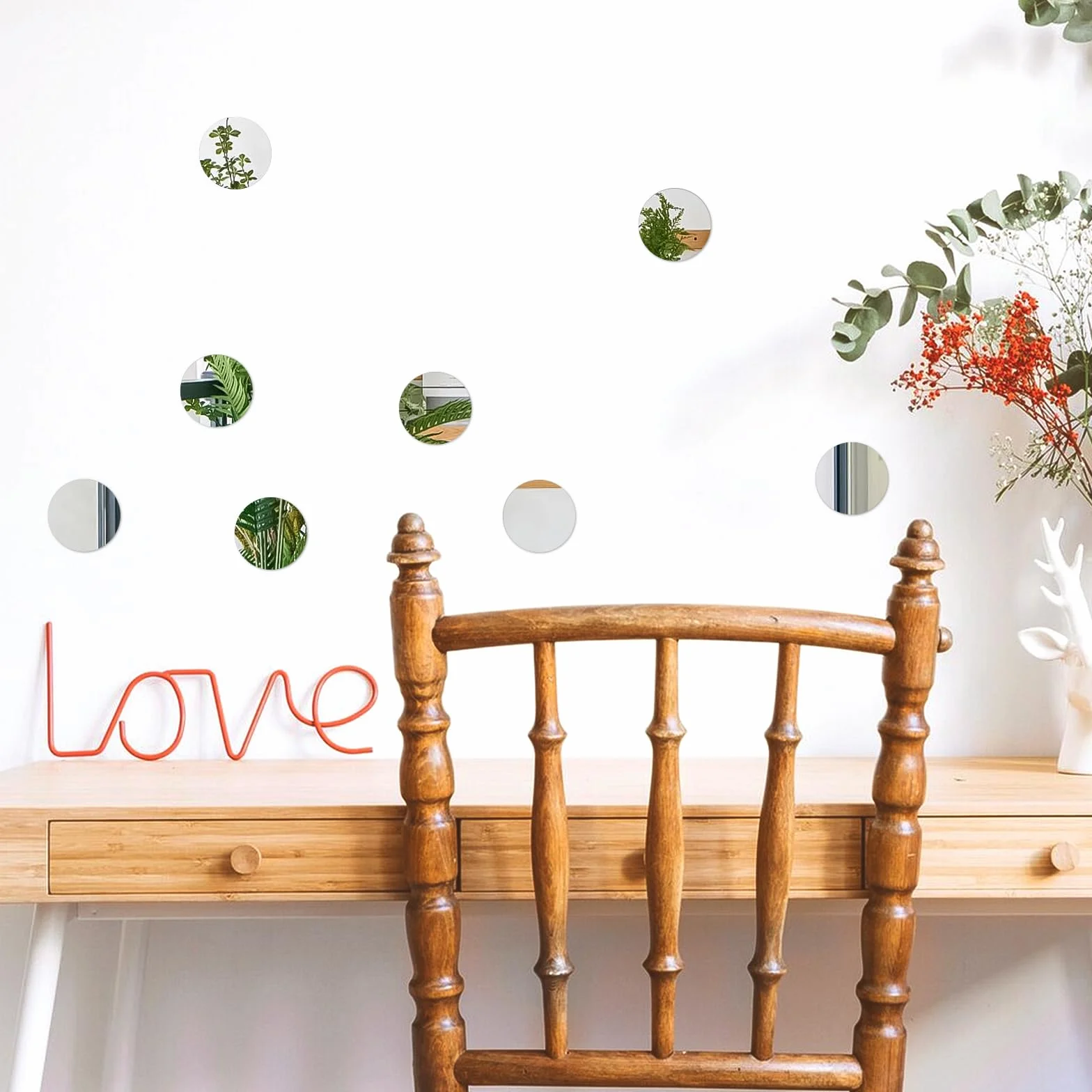 Okrągłe lustro akrylowe 5 cm samoprzylepne mini naklejki ścienne do dekoracji wnętrz DIY