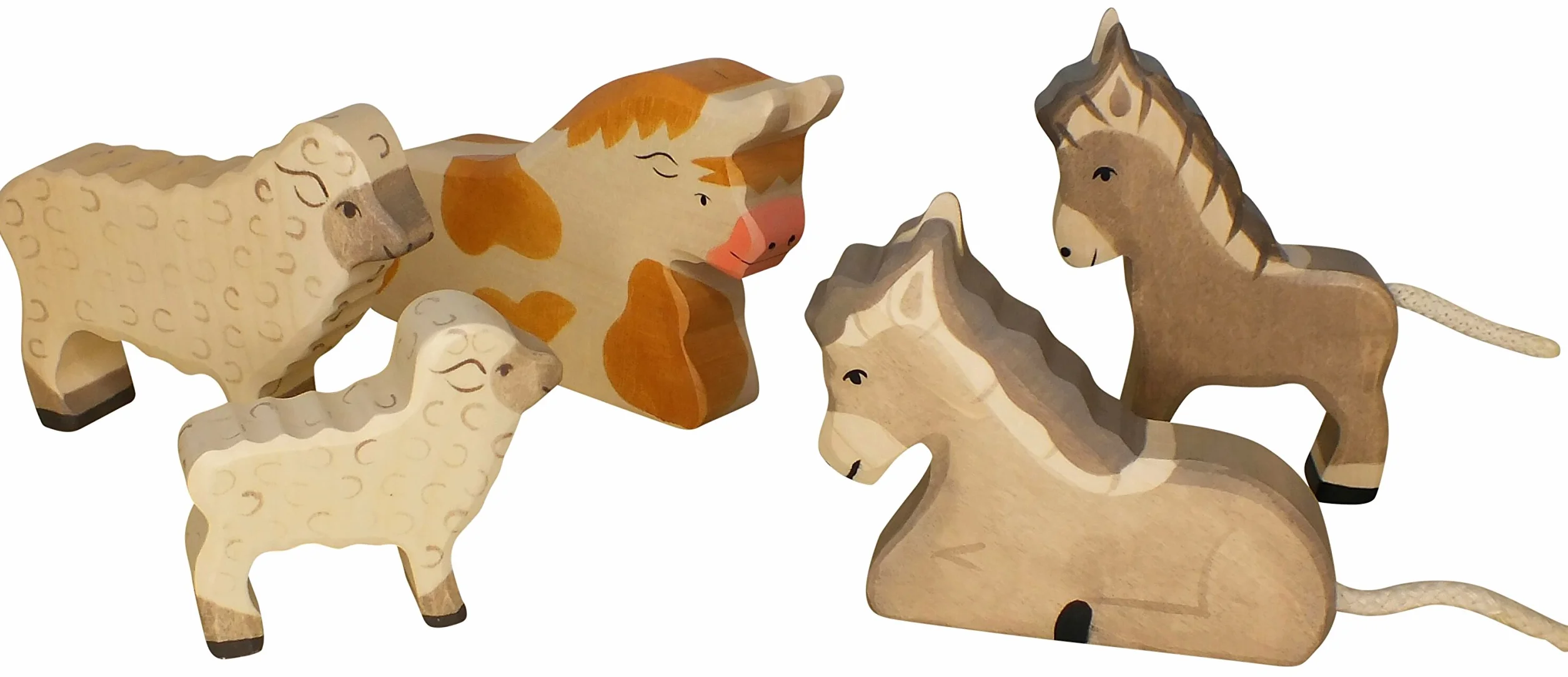 Holztiger Figurki do szopki, duży zestaw do zabawy, 13 figurek szopki i zwierzęta