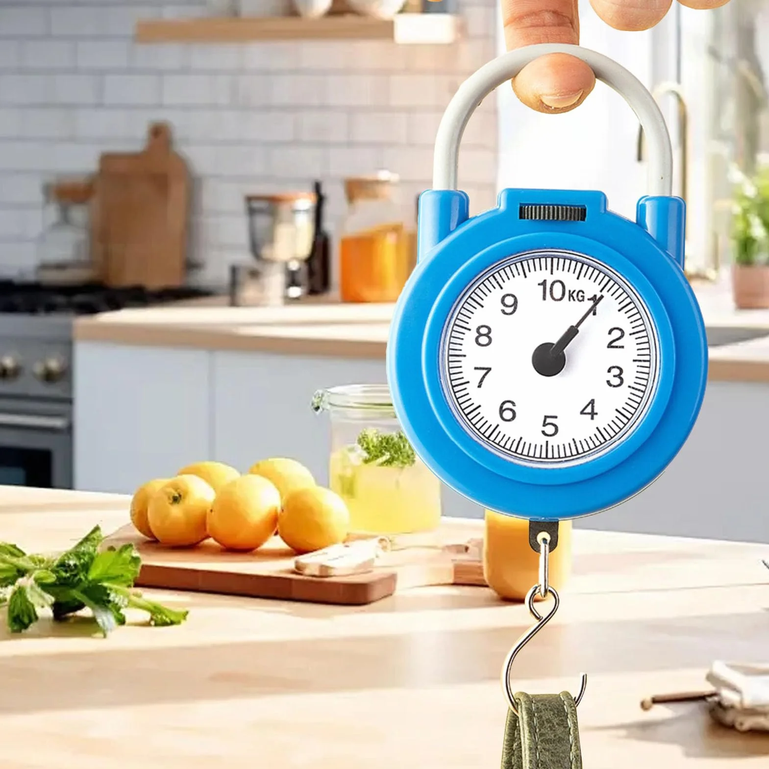 Waga Sprężynowa 10 kg Ręczna Waga Bagażowa z Hakiem BLUE