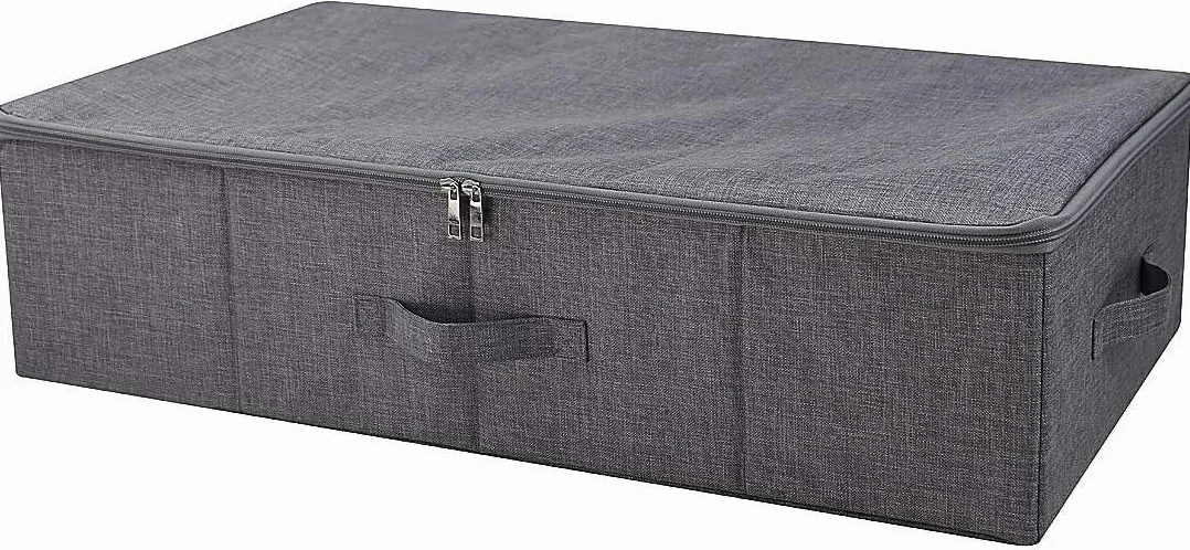 70x40x18cm, składane, zmywalne pojemniki do przechowywania pod łóżkiem z pokrywką na zamek błyskawiczny, pojemniki do szafy na ubrania, buty, zabawki, czarno-szare