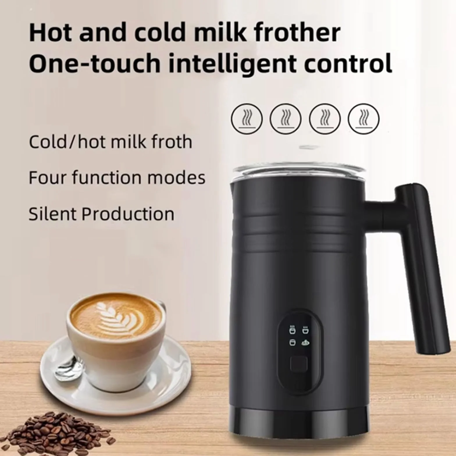 Automatyczny spieniacz do mleka 4 w 1 elektryczny spieniacz do mleka spieniacz na gorąco i na zimno szybkie spienianie podgrzewacz do mleka do kawy, latte, cappuccino, matcha, macchiato 350 ml