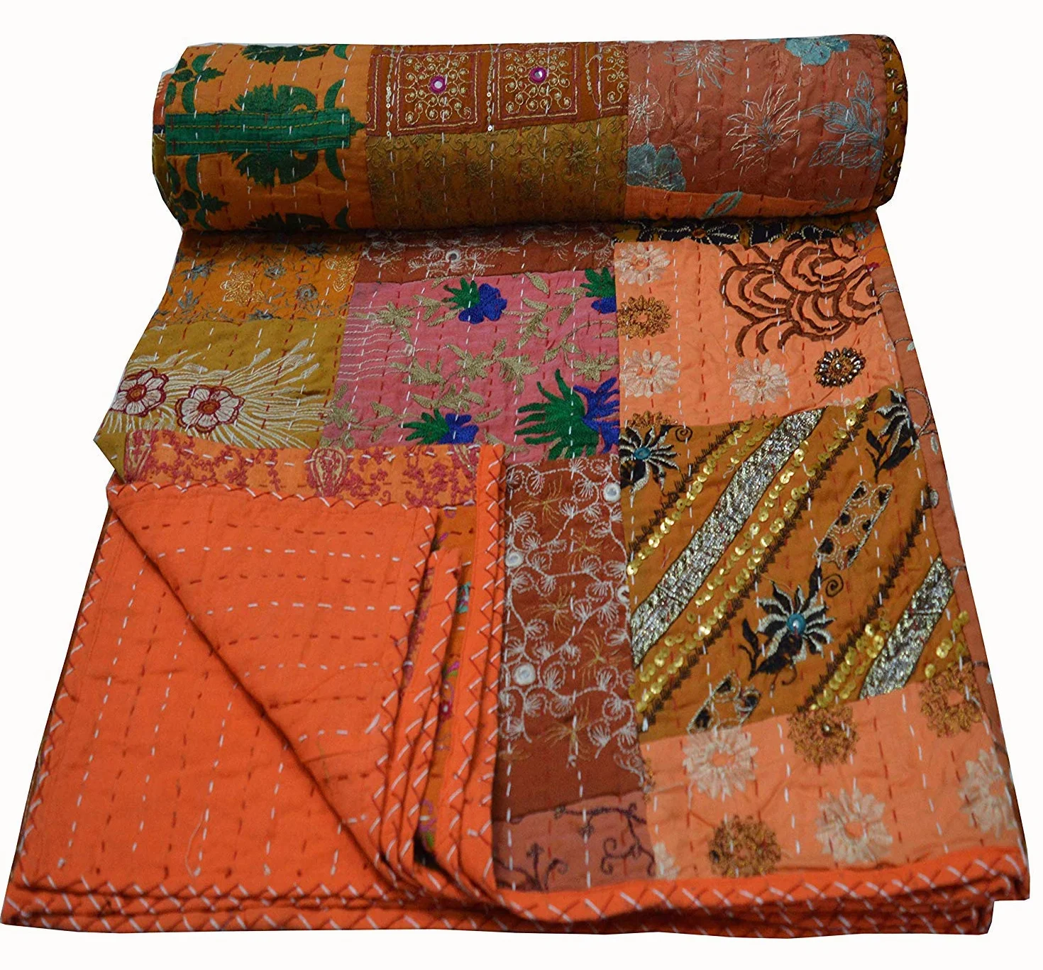 Indyjska narzuta Assoted Home Decor Kantha kołdra Kantha dwustronna narzuta na łóżko ręcznie szyta patchworkowa narzuta na łóżko Khambhadiya