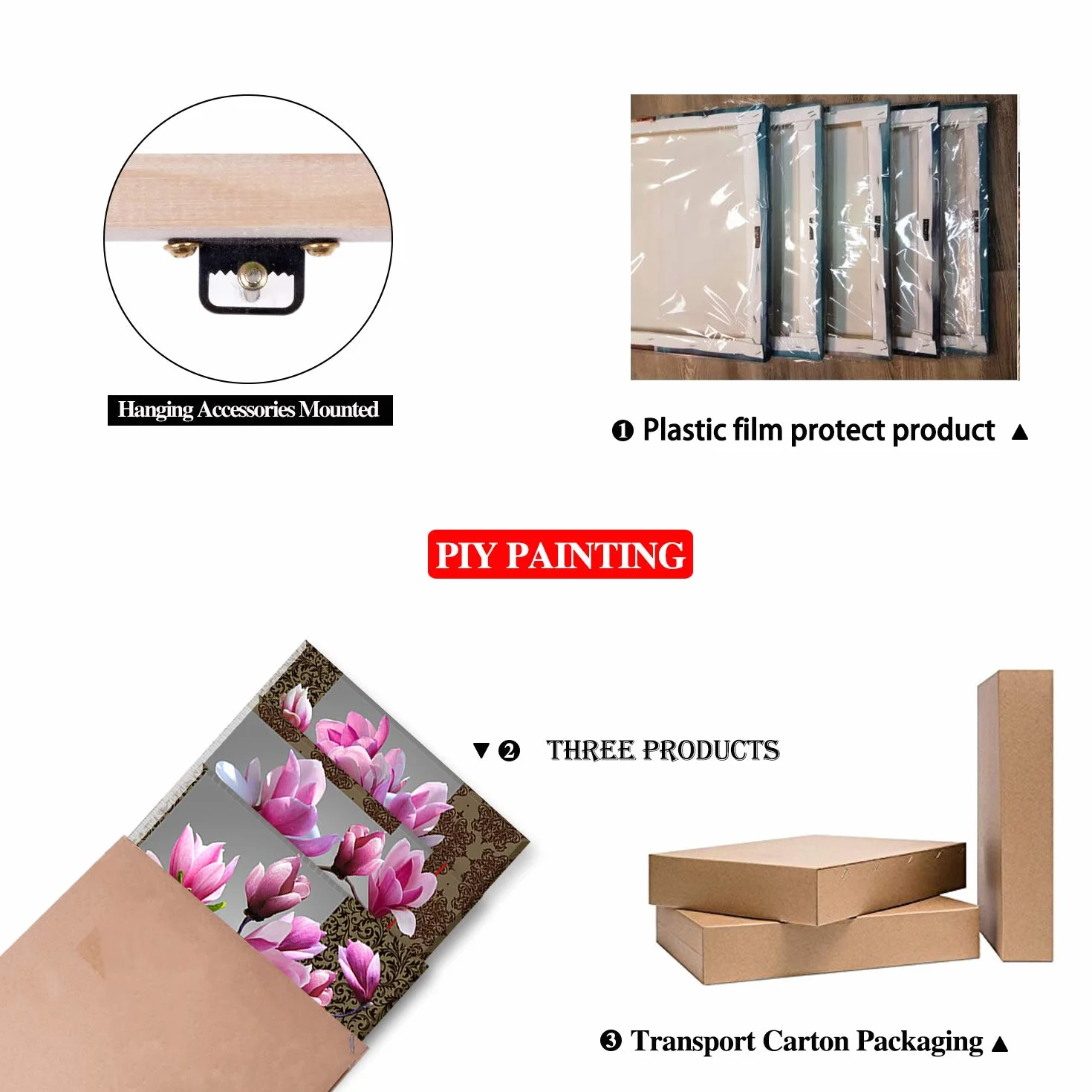 Piy Painting Eleganckie obrazy ścienne, 3 panele, elegancki obraz na płótnie z orchideą – pełne kwitnienie kwiatów, wydruki na płótnie z ramą, gotowe do powieszenia, sztuka dekoracyjna do sypialni