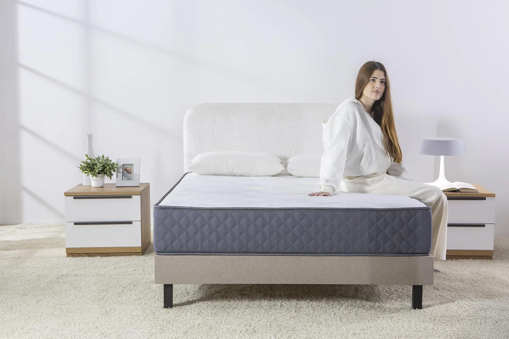 Todocama - Materac wiskoelastyczny 105x190 cm, wielowarstwowy Pure Flow MAX, wysokość 21 cm, średnia/wysoka twardość, środek przeciw roztoczom, antybakteryjny i hipoalergiczny. Wyprodukowano w
