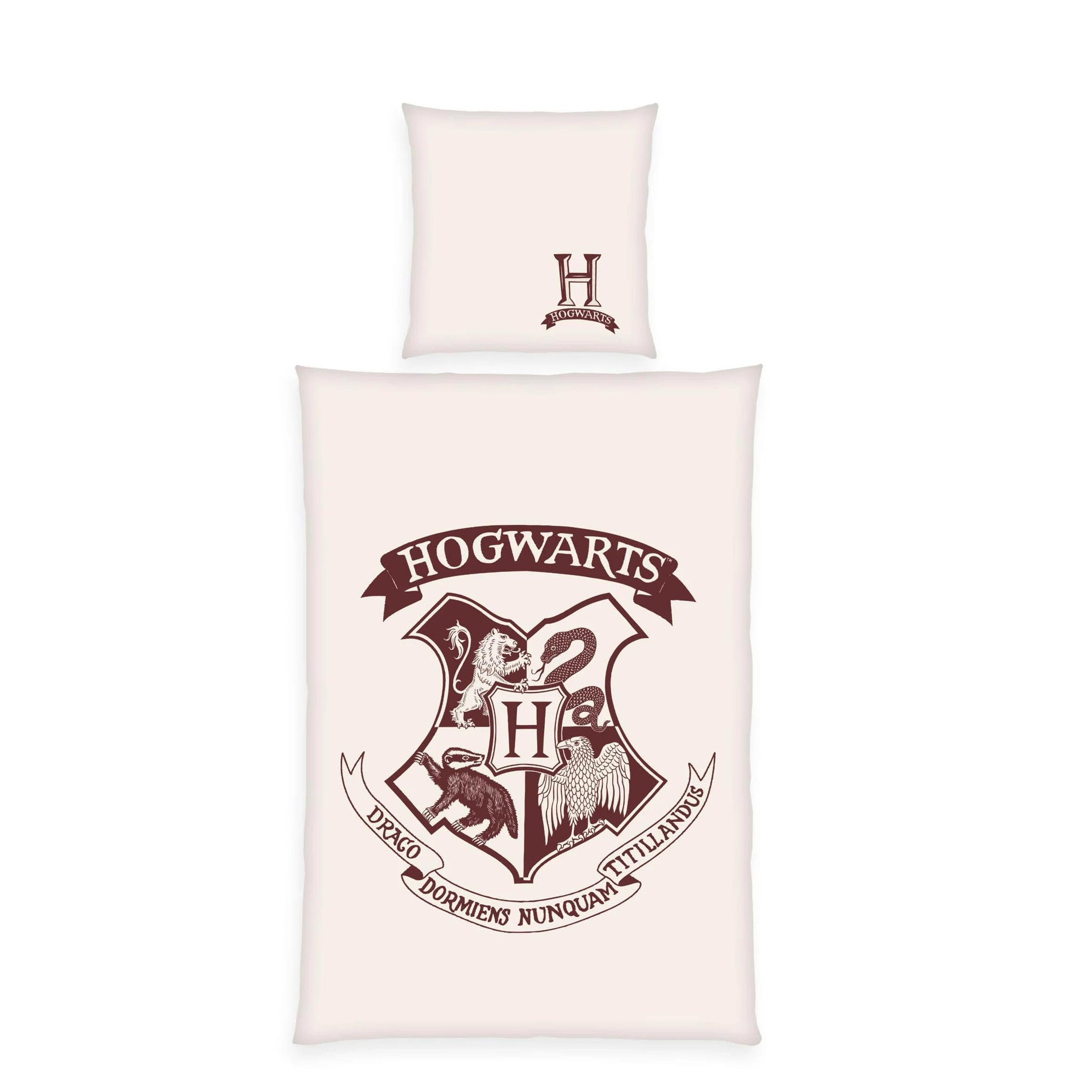 Herding Pościel Harry Potter, poszewka na poduszkę 80 x 80 cm z dwustronnym motywem, poszwa na kołdrę 135 x 200 cm, z listwą guzikową, 100% bawełna