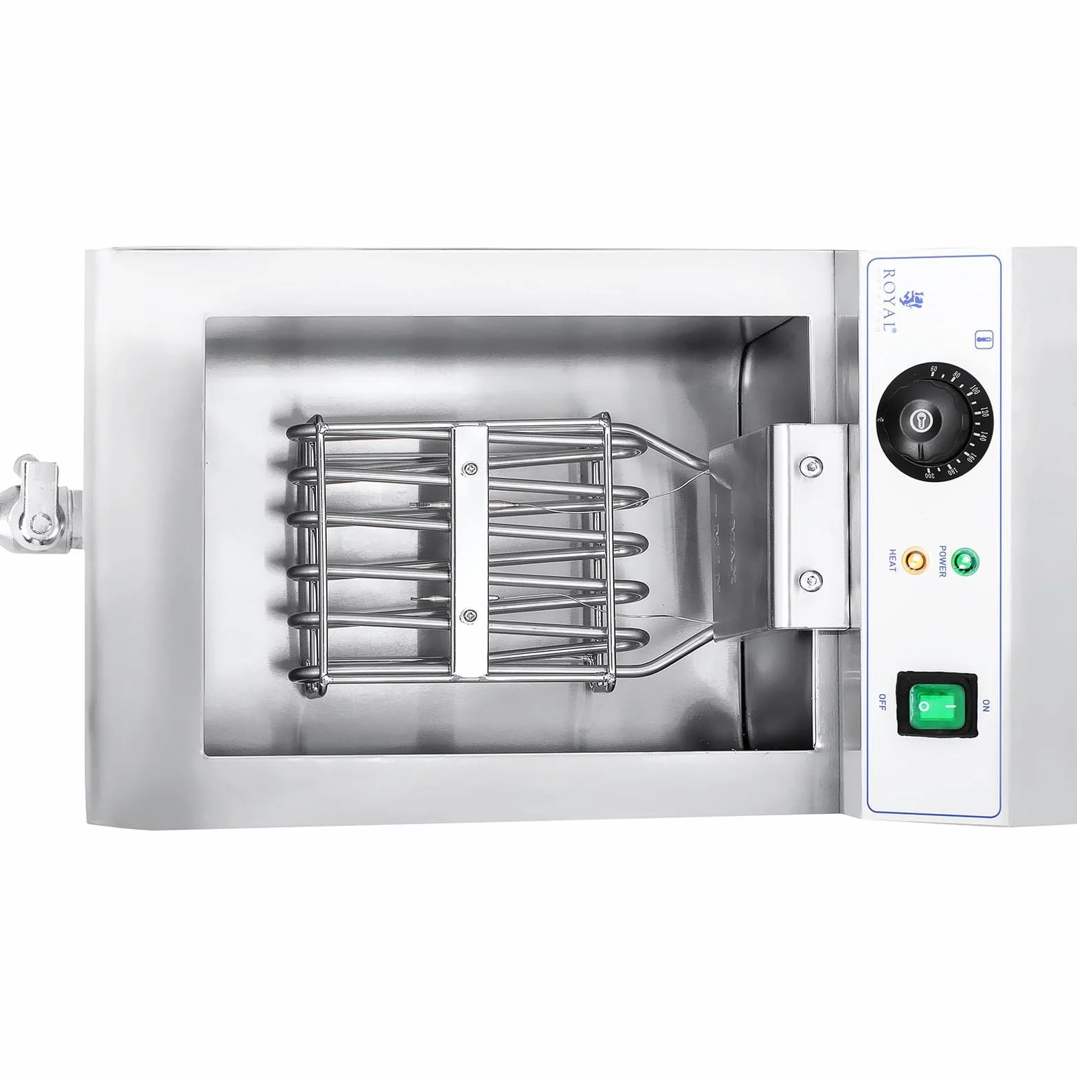 Royal Catering Frytkownica elektryczna ze stali nierdzewnej (pojemność 10 l, moc: 3000 W, termostat, kran spustowy)