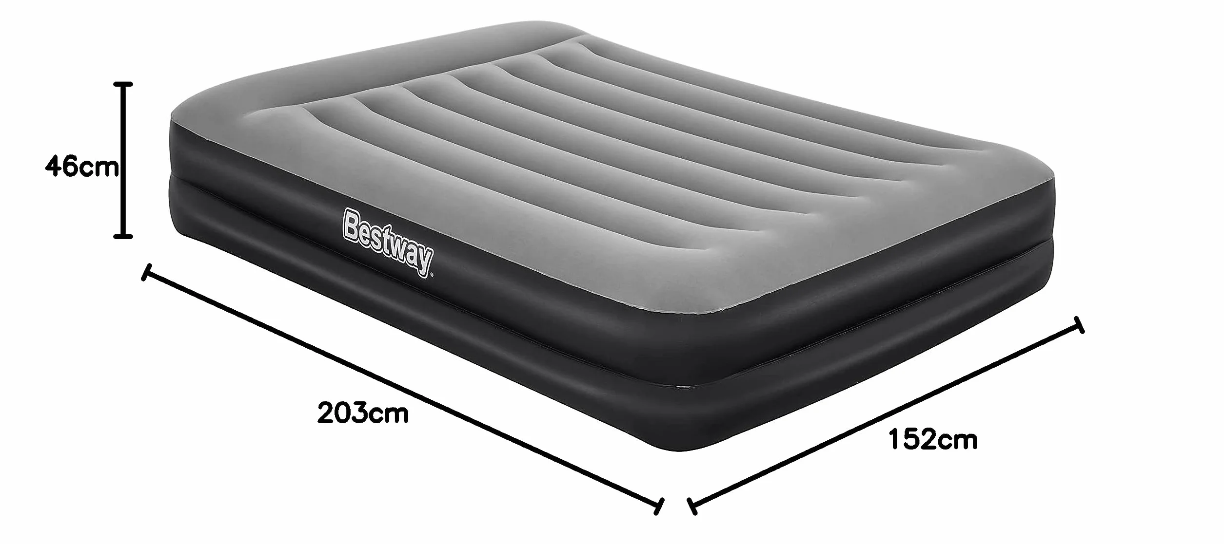 Bestway TriTech Aerolux materac dmuchany ze zintegrowaną pompą elektryczną Double XL/Mid 203 x 152 x 46 cm