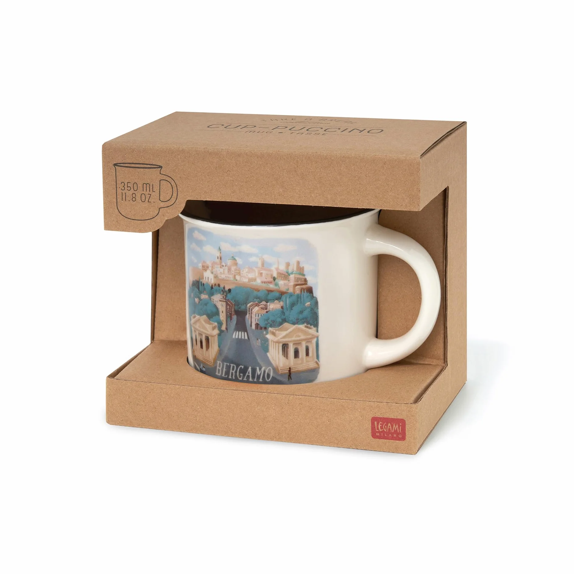 LEGAMI Porcelany kubek Cuppuccino New Bone China World Cities Bergamo 350 ml 10 cm