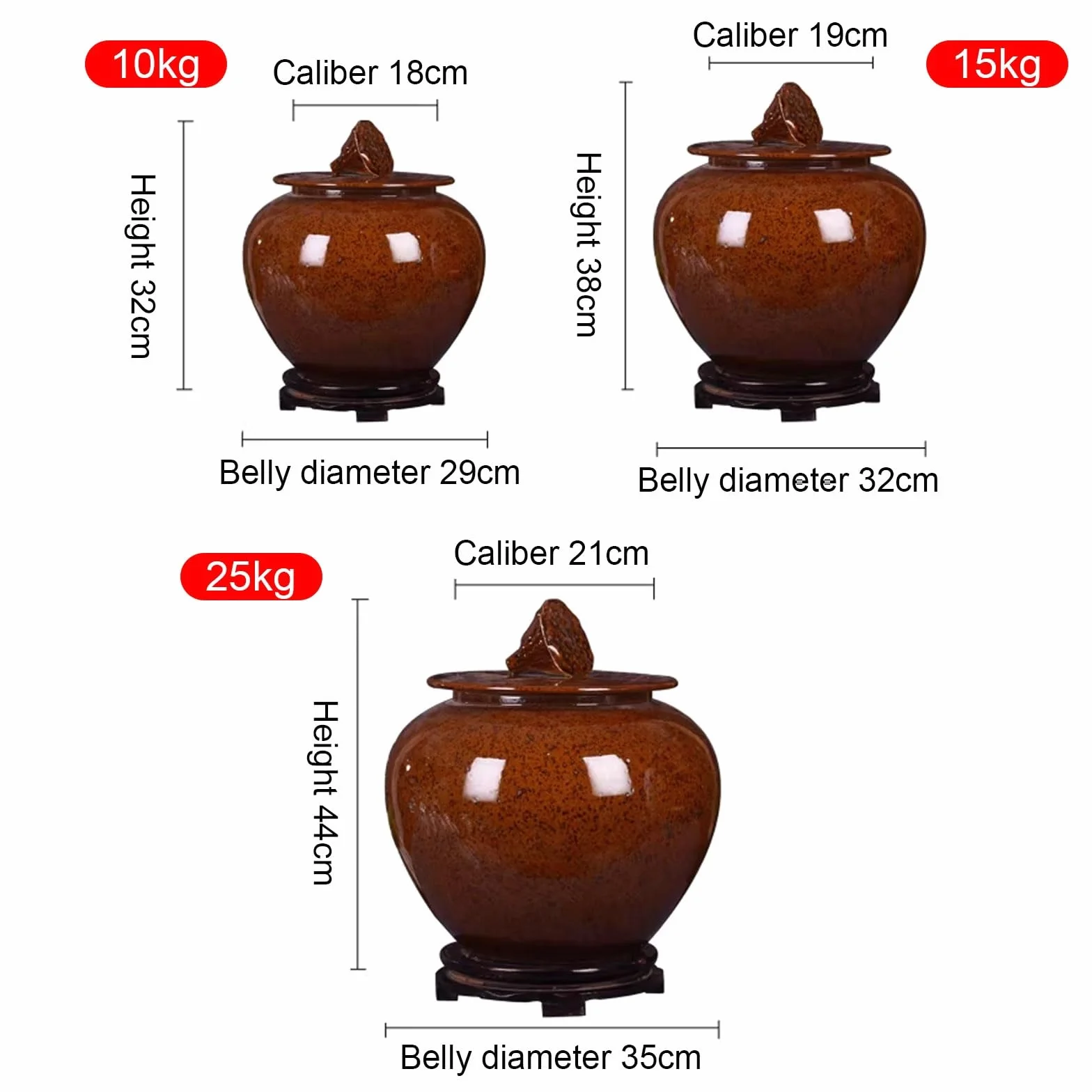 Generisch Ceramiczny pojemnik na zboża z hermetyczną pokrywką, duża pojemność, pojemniki na zapasy w stylu chinoiserii, do ryżu, mąki, płatków owsianych, kawy, brązowego cukru, herbaty, ciastek