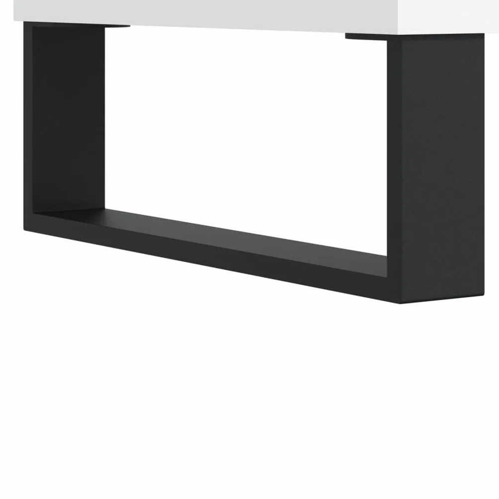 Biała szafka na płyty - 121 x 38 x 48 cm - Engineered Wood Rage na płyty winylowe i media - stylowy design do domu lub użytku - nowoczesna muzyka nizer