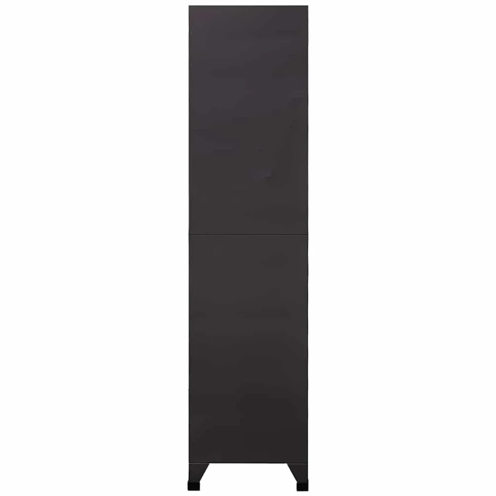 Szafa skrytki antracytowa i czerwona ze stali 90 x 45 x 180 cm z 6 zamykanymi drzwiami, wieszakami na ubrania, otworami wentylacyjnymi, do biura i szkoły bezpieczne przechowywanie