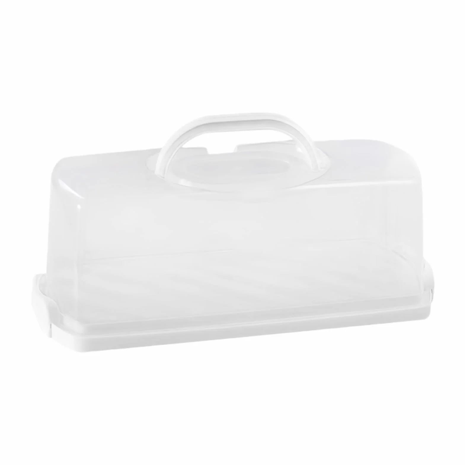 Bread Storage - Bread Box Container | Pp Material with Portable Handle, Lightweight Pink White Design, Fits Loaf, Pastry, Biscuits, Cake and Baked Goods, for Food