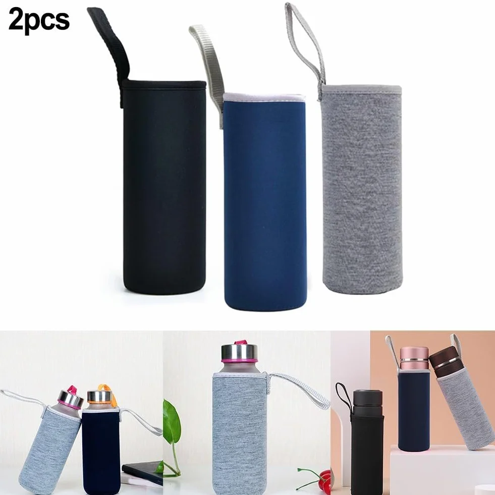 Termiczne rękawy na napoje, 2 szt. izolowanych uchwytów na butelki do napojów 550 ml (750 ml czarny)