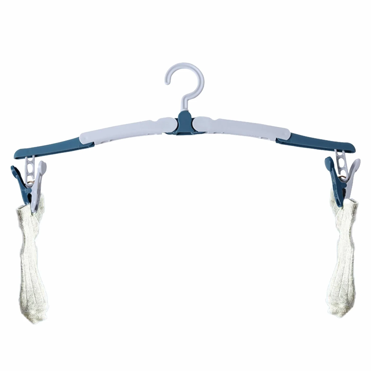Travel Hangers, Foldable Clothes Hangers, Portable Anti-Slip Hanger, Space-Saving Design, Two Way Clips for Drying Garments, 15.16x5.98 Inches, Blue, Red, 1 Piece