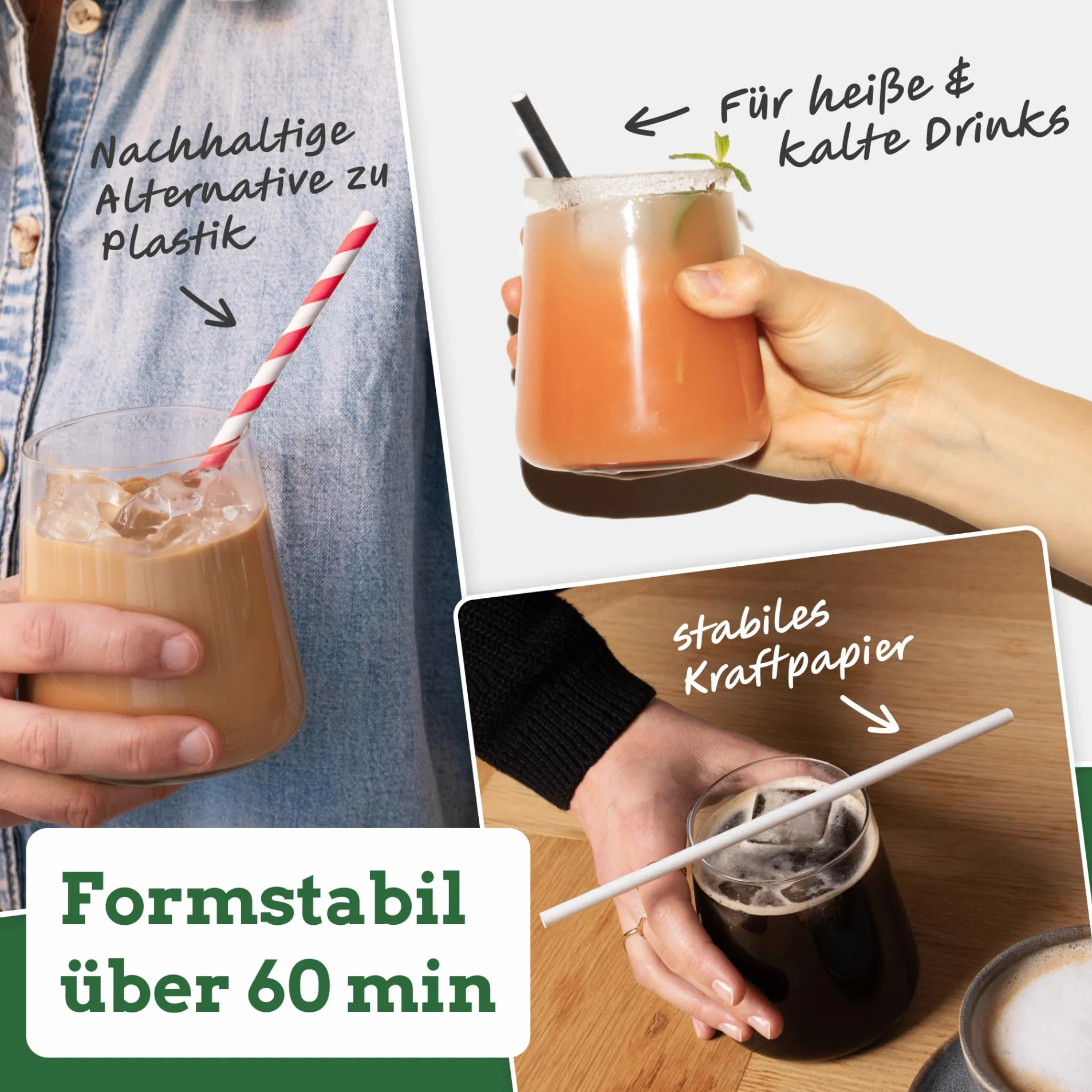 Wisefood Słomki papierowe [20 cm Ø 8] dekoracja na imprezę [brązowe] alternatywne słomki bez plastiku, na urodziny, wesele, "zrób to sam", 100 szt., do koktajli, napojów, coli, napojów energetycznych