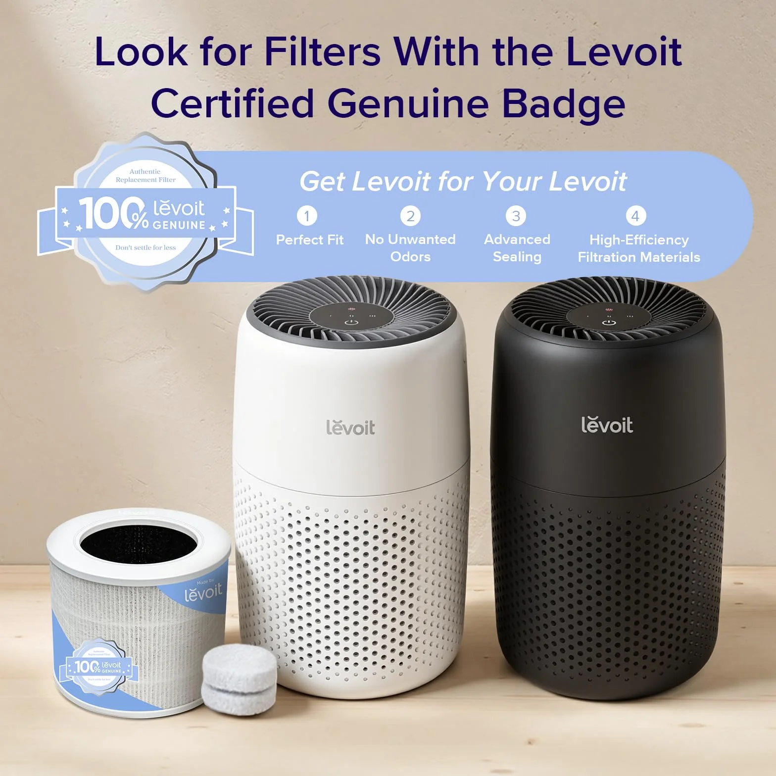 Levoit Core Mini-Rf Filtr Wymienny, Biały, 15.9 x 15.9 x 13.5 cm