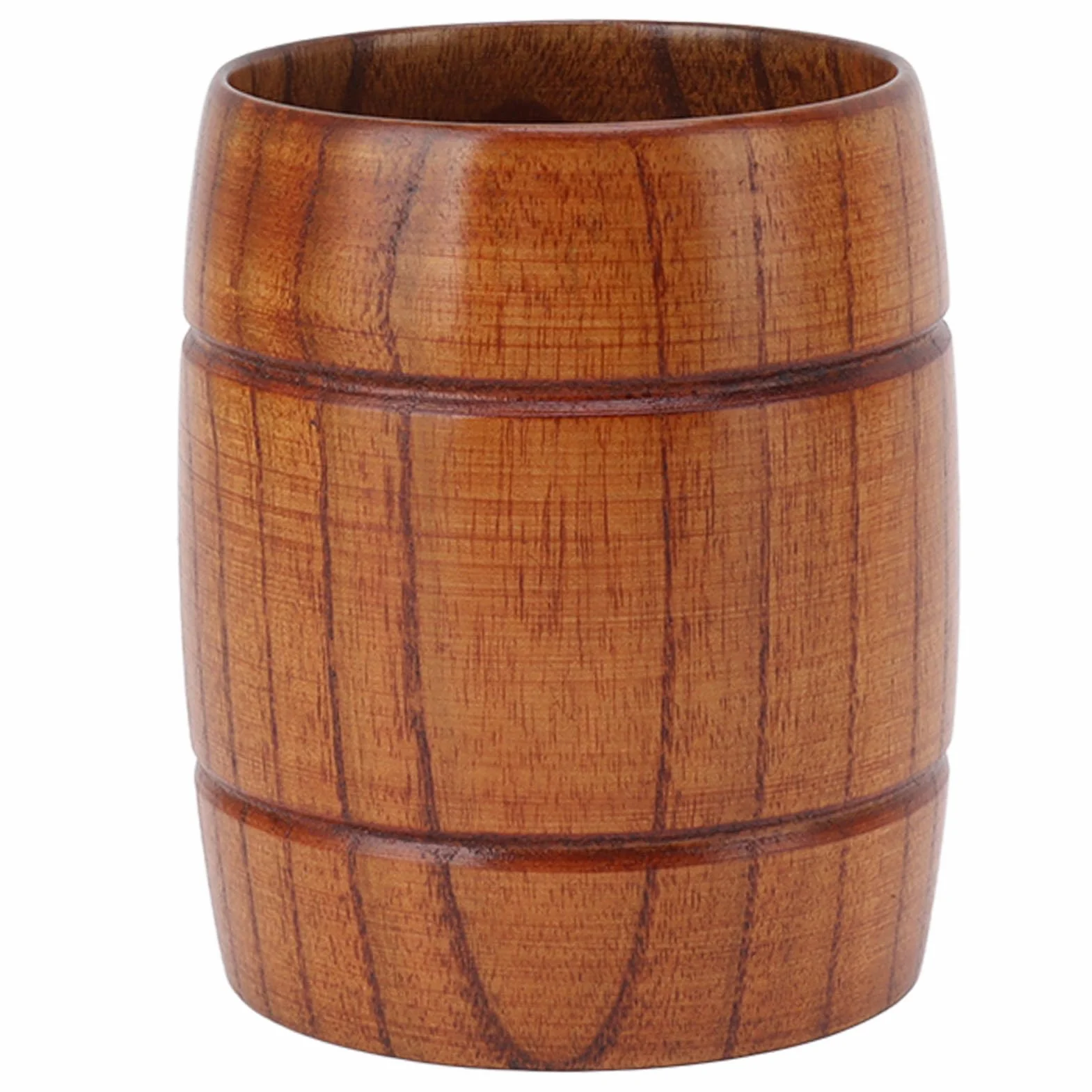 Drewniany Kubek do Piwa z Uchwytem 300ml Zapobiegający Opaskom Rzeźbione Naczynia do Picia Drewniane Kubki do Kawy Stein Kufel Rękodzieło do Herbaty do Wody Kobiety podróżują na