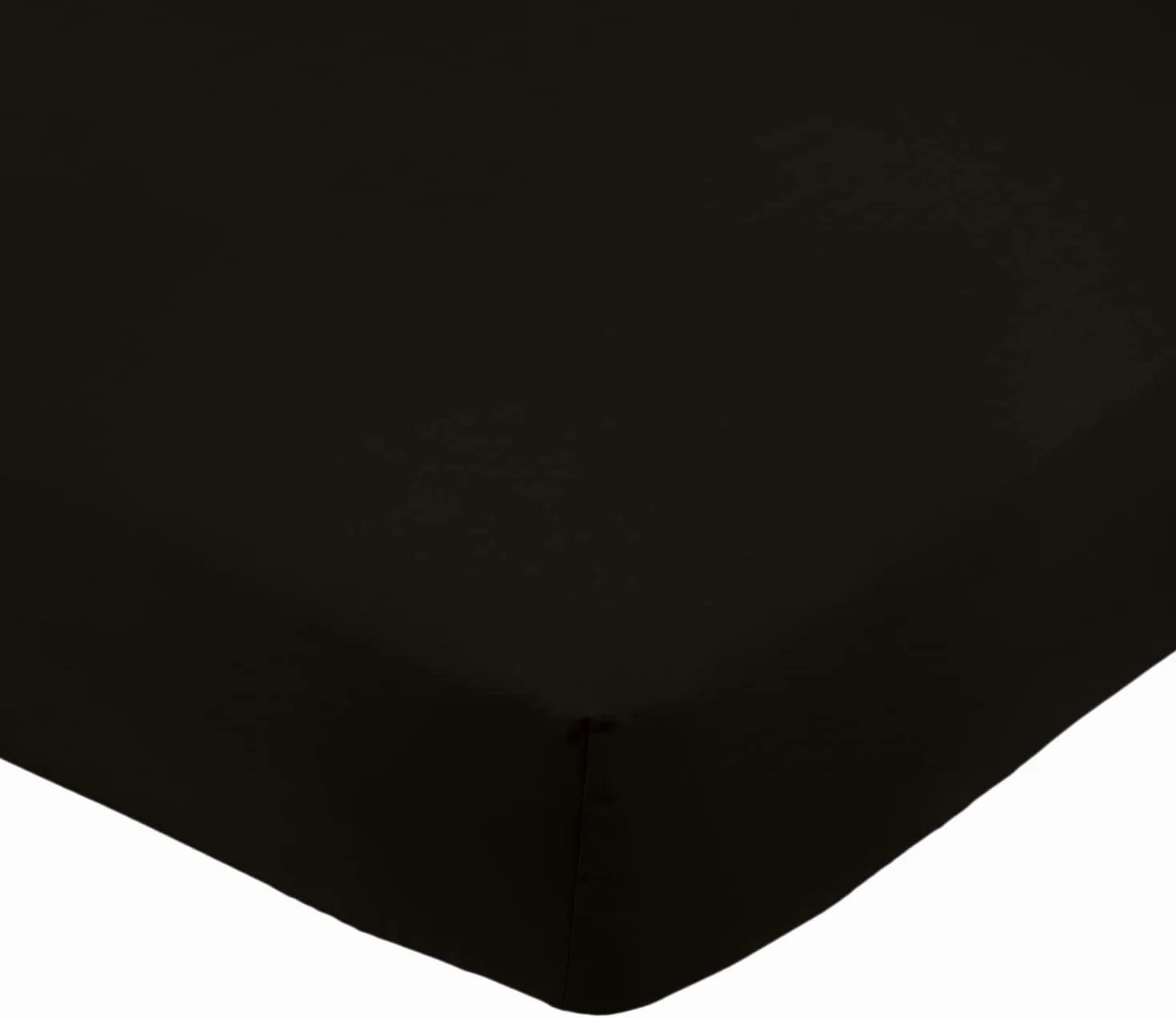 Amazon Basics Prześcieradło z gumką, 180 x 200 x 30 cm, mikrofibra, wysokość materaca do 30 cm, czarne