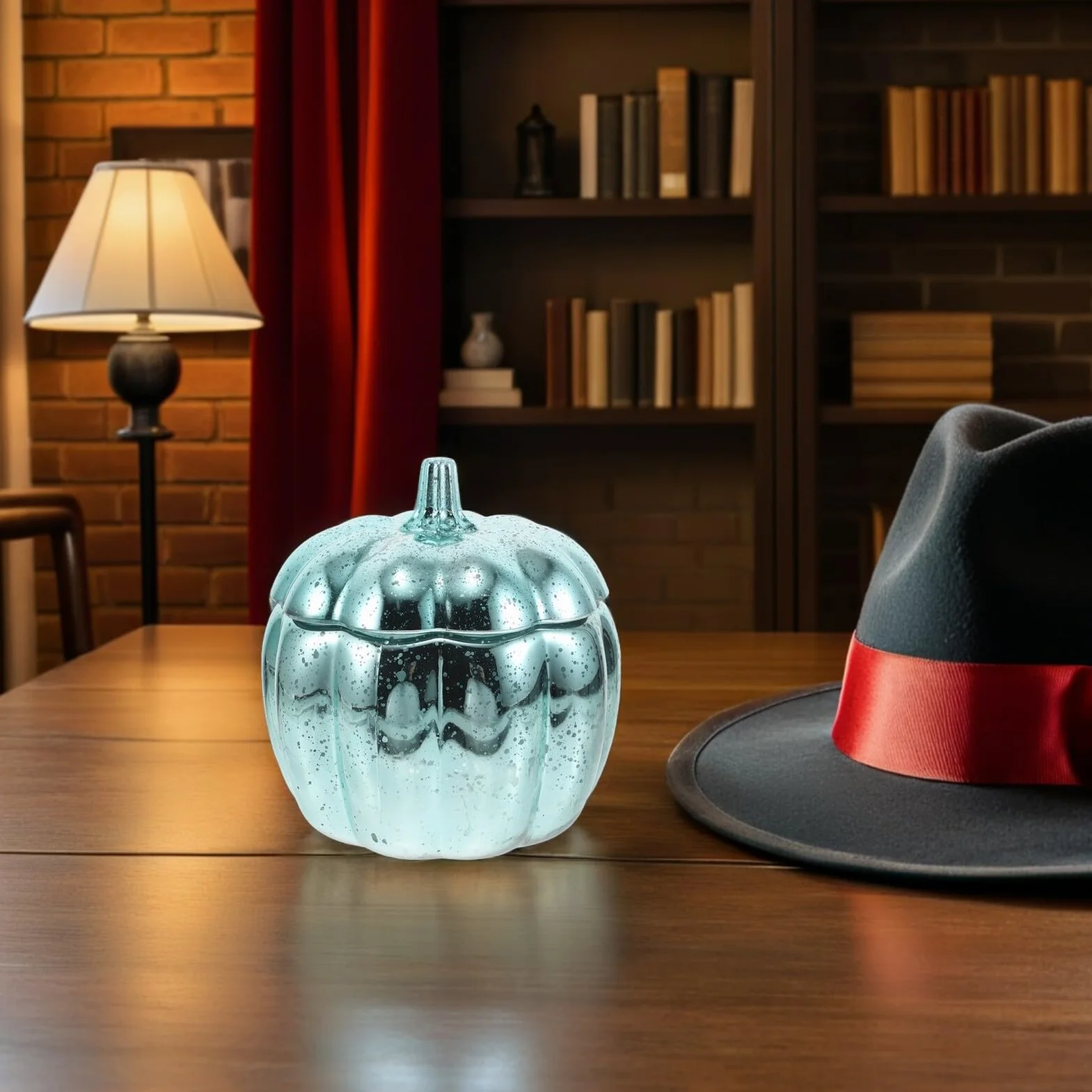 Szklany Słoik Do Przechowywania Słodyczy Kształcie Dyni z Pokrywką Dekoracyjny Pojemnik Cukierki Jesienne Przyjęcia Idealny Halloween i Święto Dziękczynienia Do Organizacji Kuchni