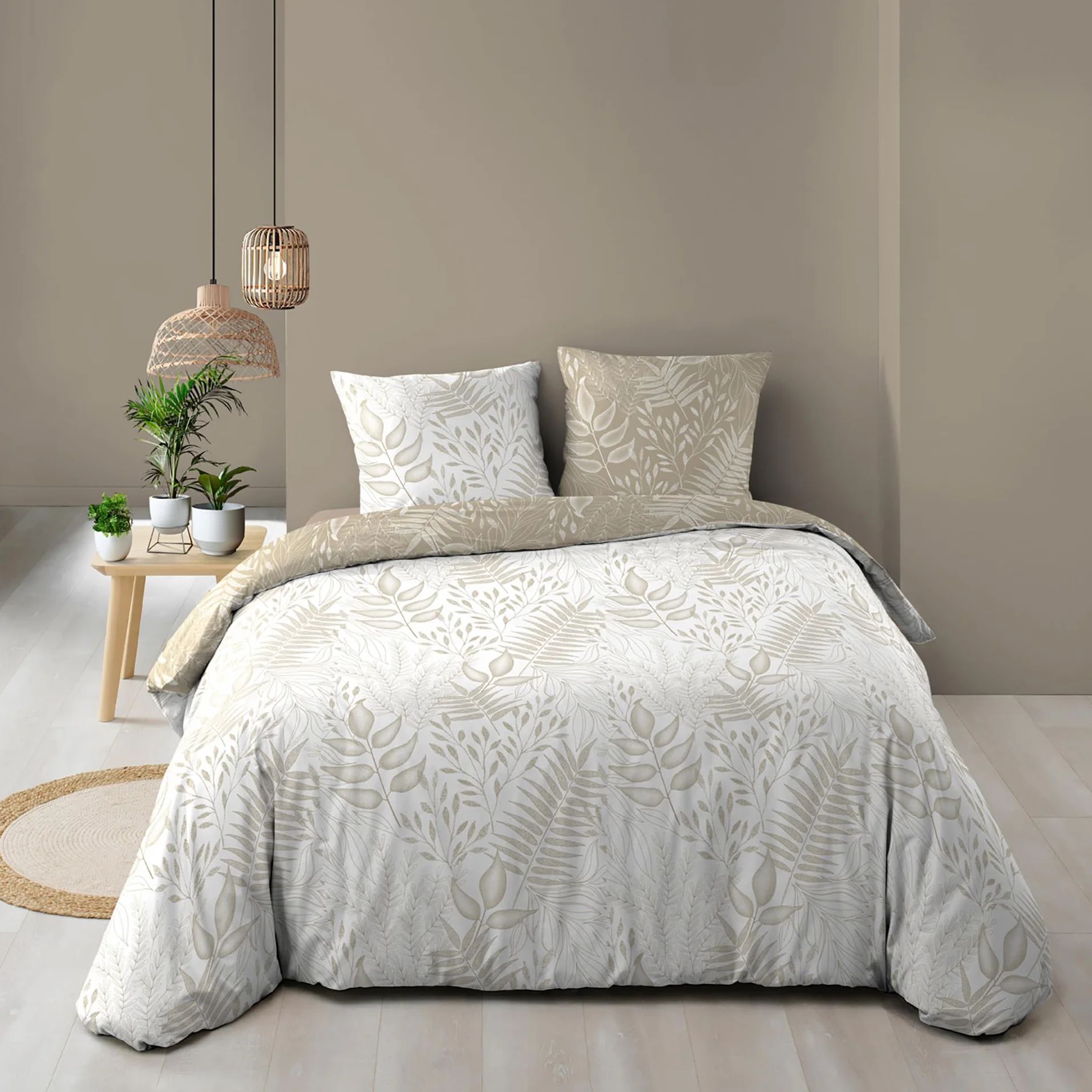 douceur d'intérieur, 3-częściowy zestaw (240 x 220 cm) Cassia, dwustronny - 100% bawełna