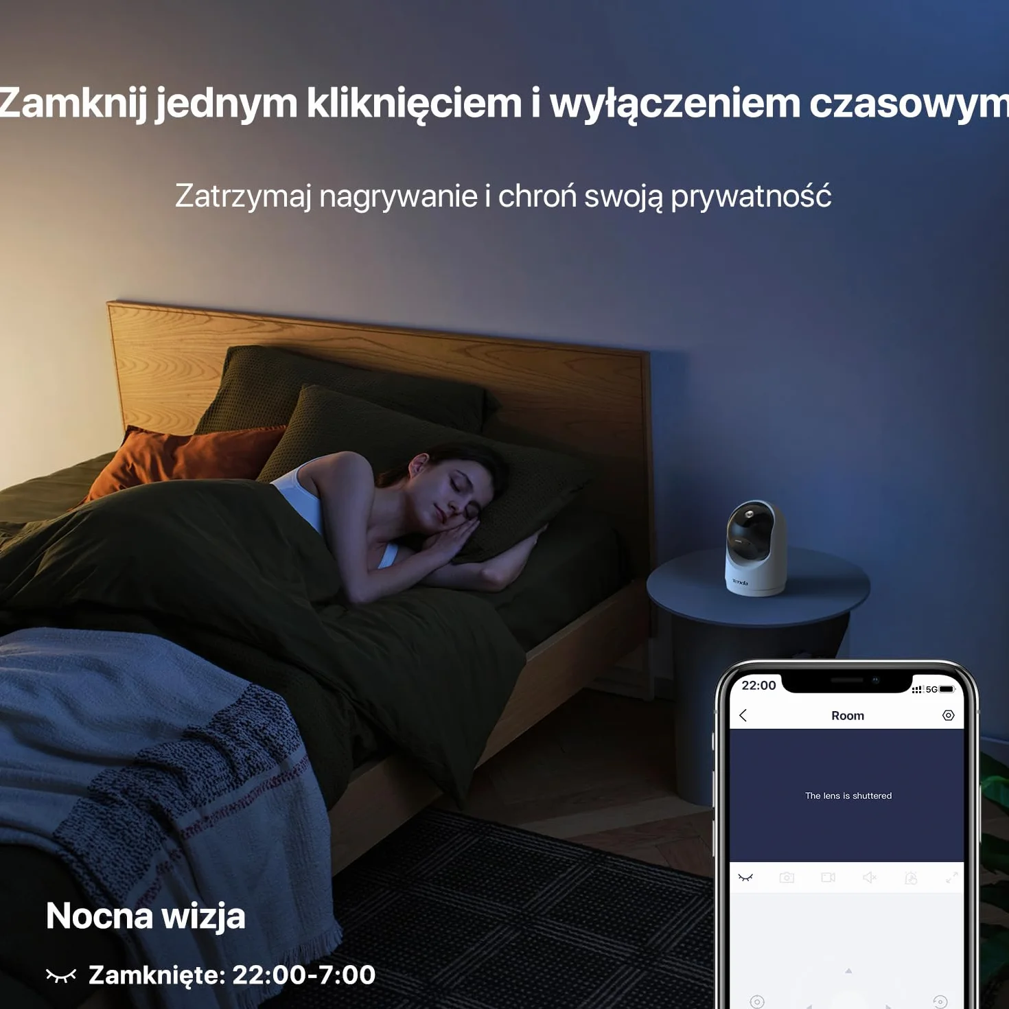 Tenda kamera monitorująca Tenda 2K CP3 V3.0, kamera Wi-Fi 360 stopni z 2-kierunkowym dźwiękiem, FHD 3MP, noktowizor, wykrywanie ruchu, alarmy i powiadomienia push, do kamer dla dzieci i zwierząt