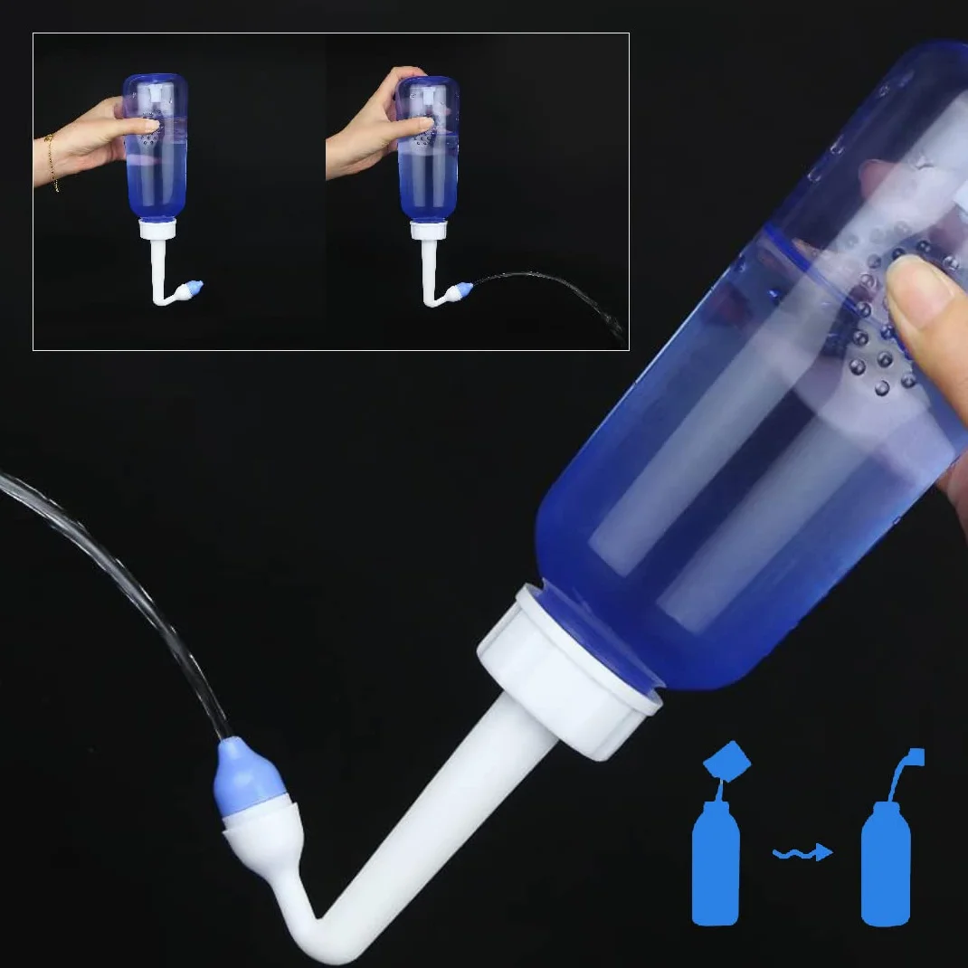 40 mieszanek do płukania nosa + doniczka Neti, butelka do mycia nosa 300 ml + spray do nosa z walizką, zestaw do płukania zatok
