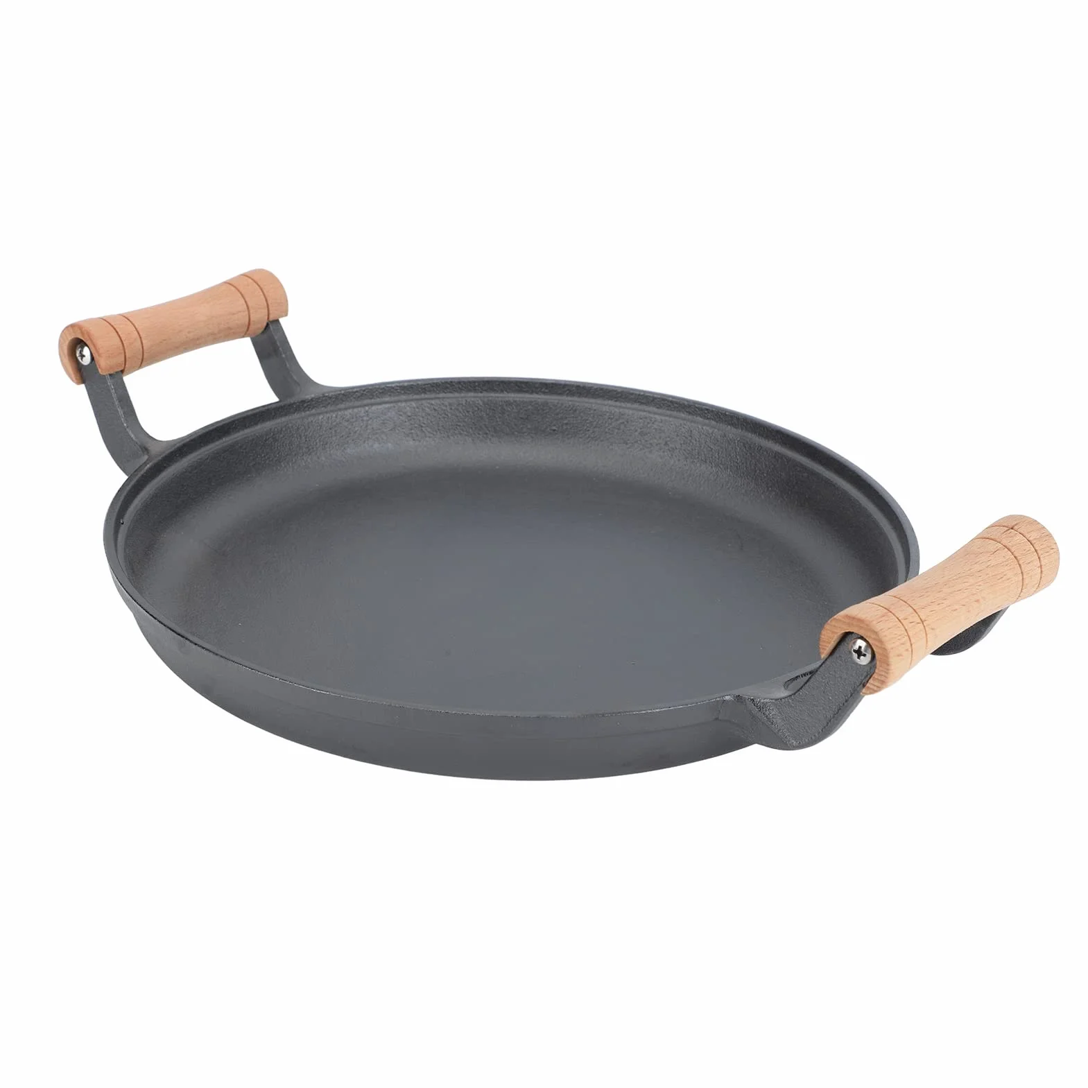 Qcwwy Żeliwna patelnia grillowa BBQ z nieprzywierającą płytą do smażenia steków i pieczeni mięsa, na spotkania grillowe, kuchenka gazowa/indukcyjna (2)