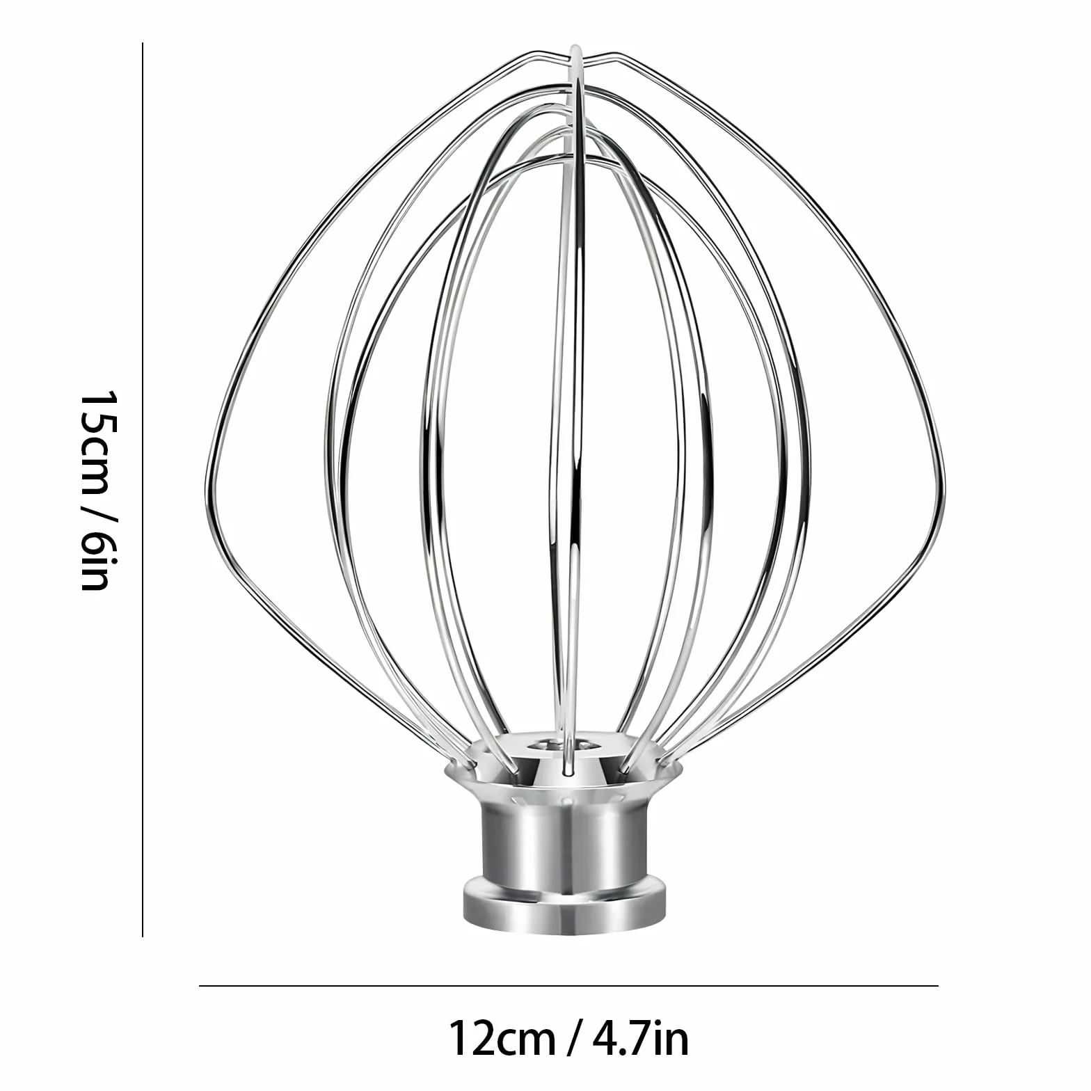 K45WW 6-żyłowa trzepaczka wymienna akcesoria ze stali nierdzewnej, kompatybilny z KitchenAid, trzepaczka do ugniatania, 4,5QT