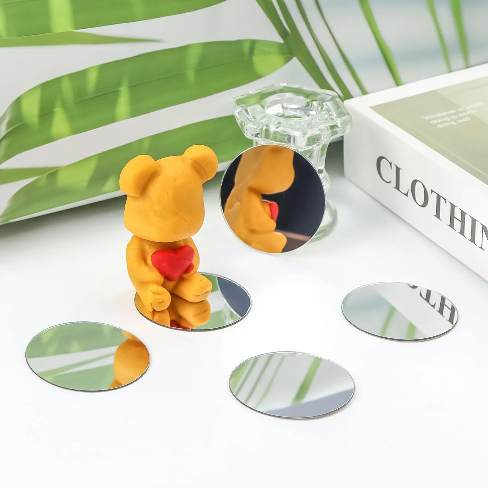 Okrągłe lustro akrylowe 5 cm samoprzylepne mini naklejki ścienne do dekoracji wnętrz DIY