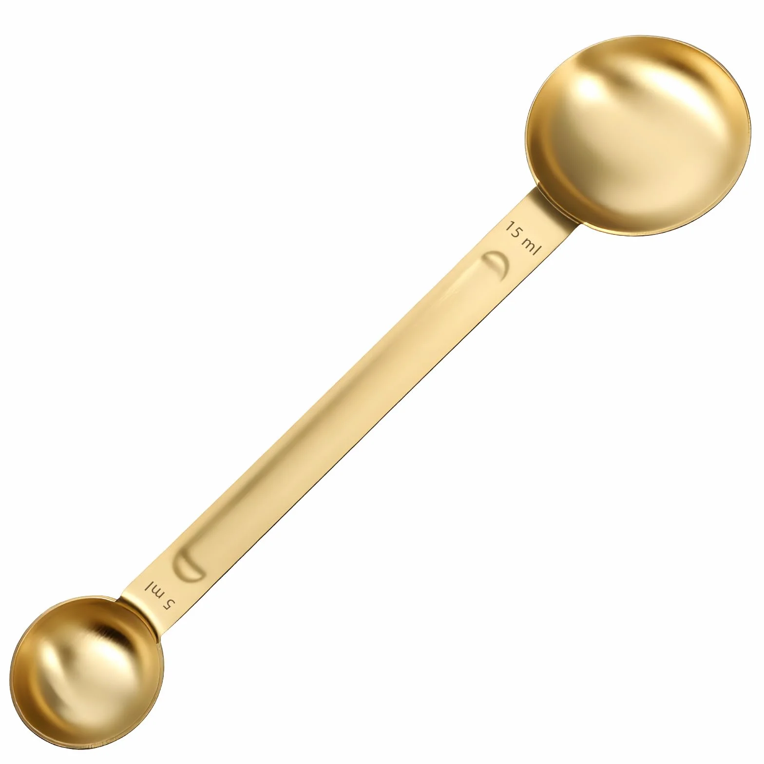 Thinp Łyżka do miarki, łyżka do kawy ze stali nierdzewnej, 1 łyżeczka (5 ml) i 1 łyżka (15 ml) łyżeczka z podwójną końcówką i łyżka stołowa do gotowania, pieczenia, gadżetów kuchennych (złota)