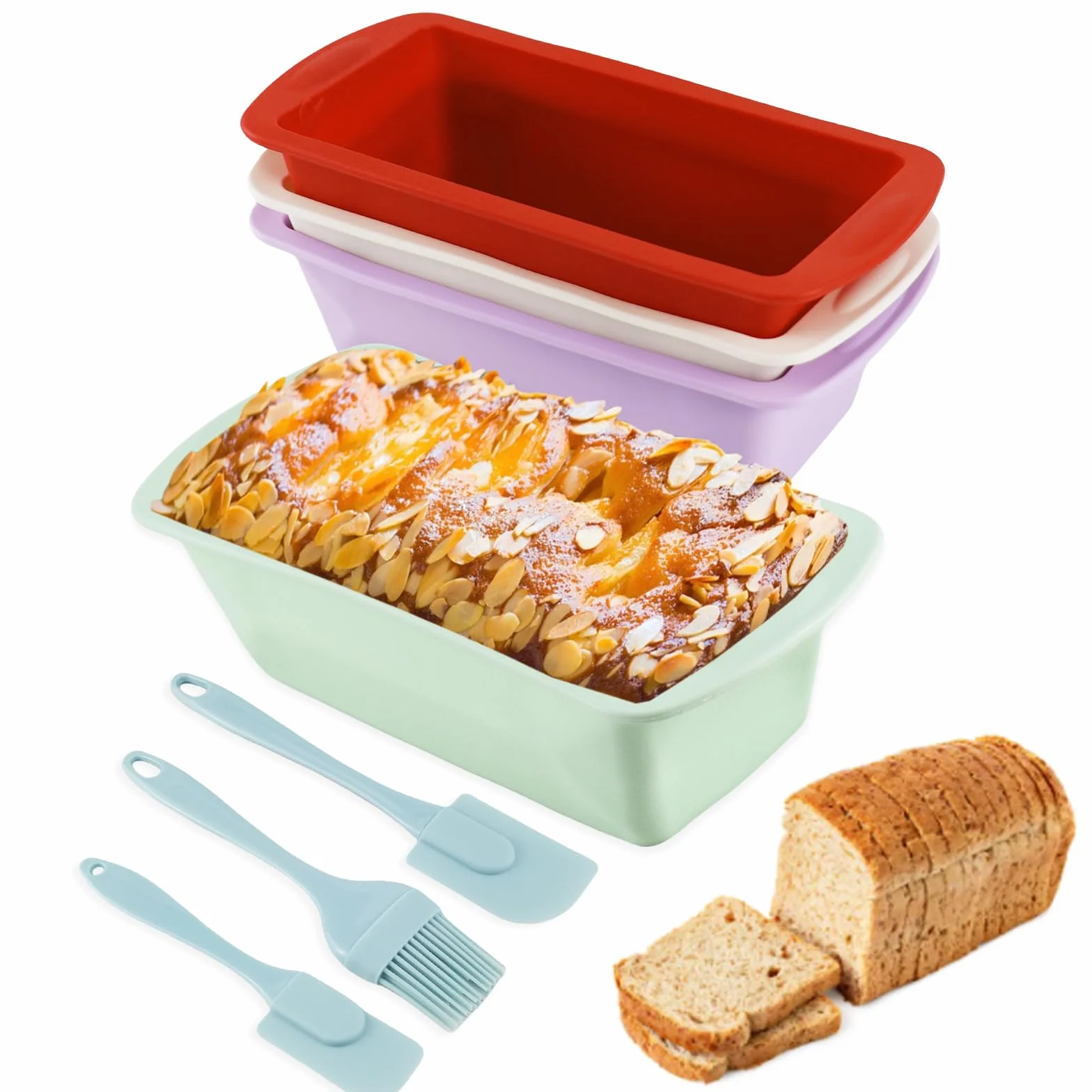 4 sztuki silikonowej formy do ciasta śliwkowego, forma do chleba, forma do chleba w pudełku, nieprzywierająca mini foremka do ciasta śliwkowego, silikonowe formy do pieczenia chleba i kuchenki