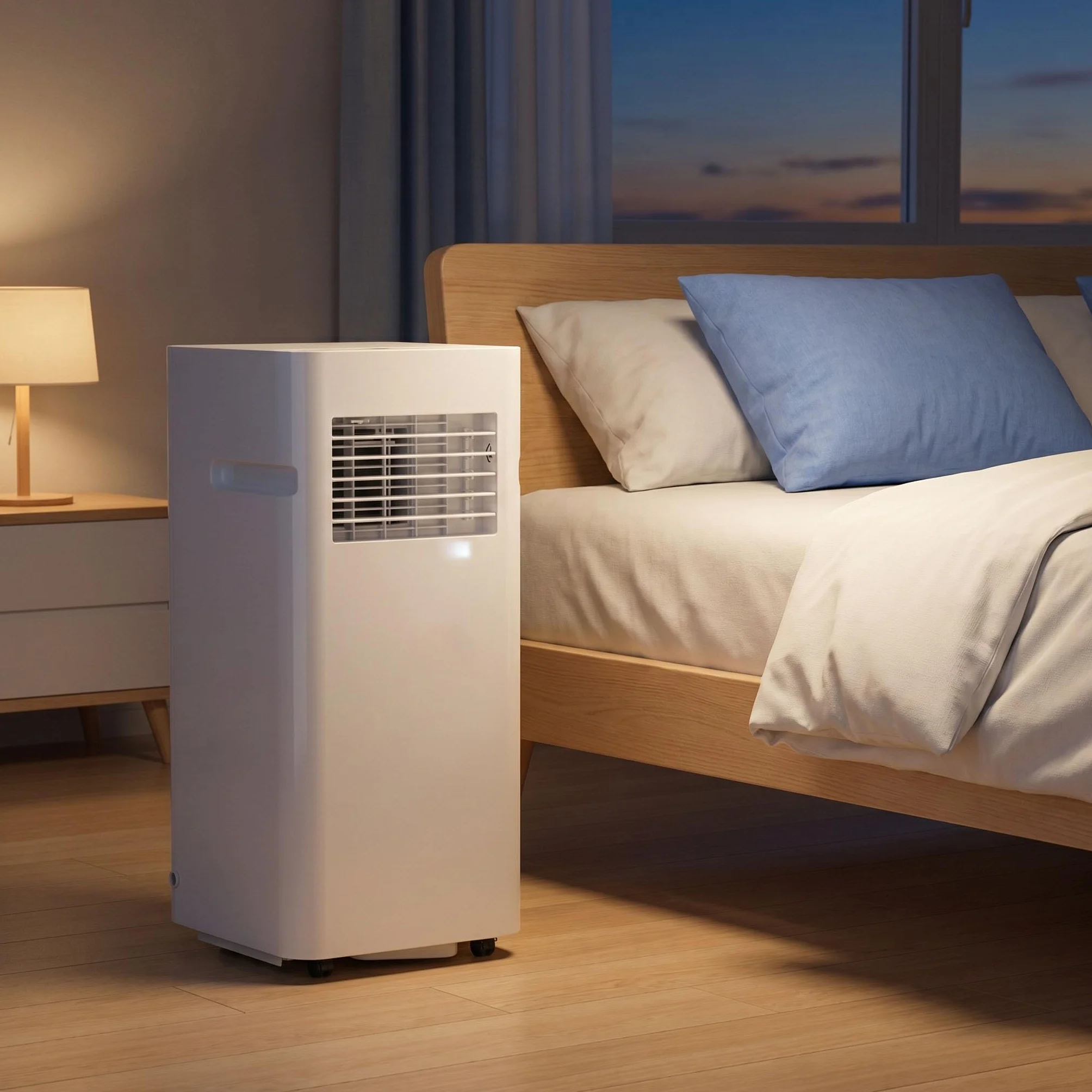 Przenośny klimatyzator 10000 BTU, wentylator chłodzący, timer snu, zdalny, zestaw okienny, 2 prędkości, oscylacyjny do sypialni, biura