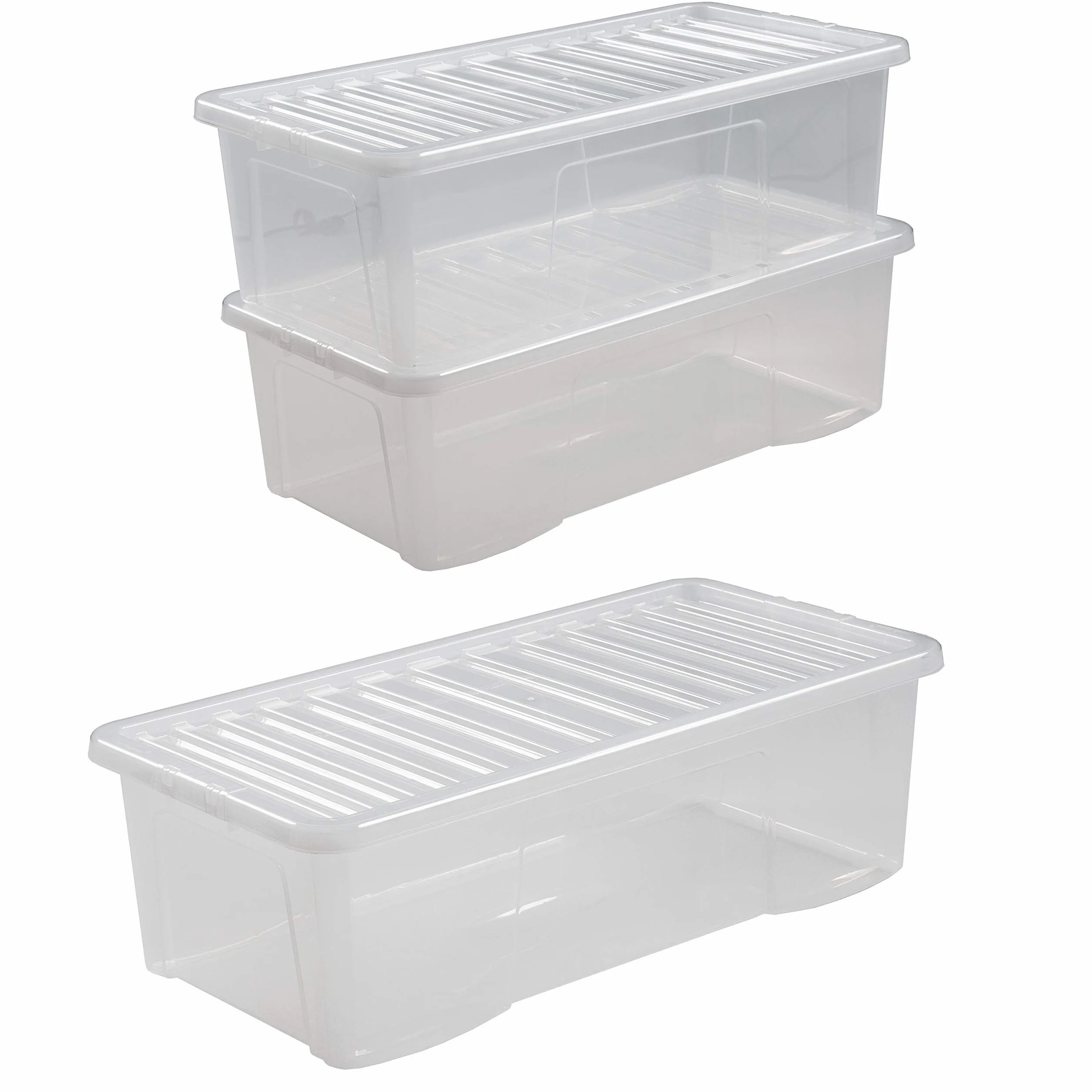 3 x pudełko przechowywania pokrywką 62L 80x40x25cm przezroczyste można