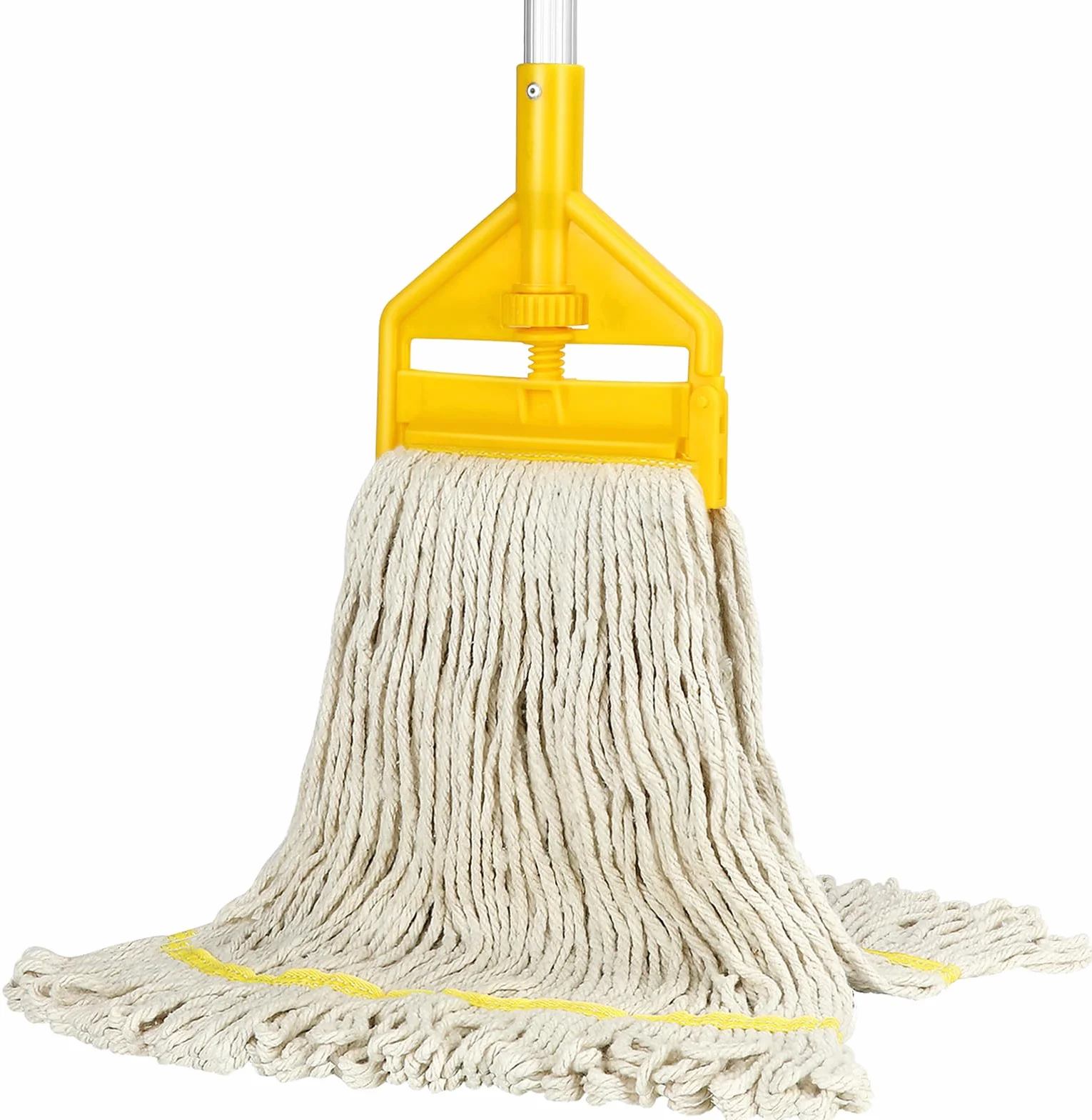 Mop komercyjny, wytrzymały, przemysłowy, bawełniany mop z długim uchwytem, pętelkowy sznurek, mopy do mycia na mokro do domu, garażu, biura, warsztatu, czyszczenia podłóg magazynowych.