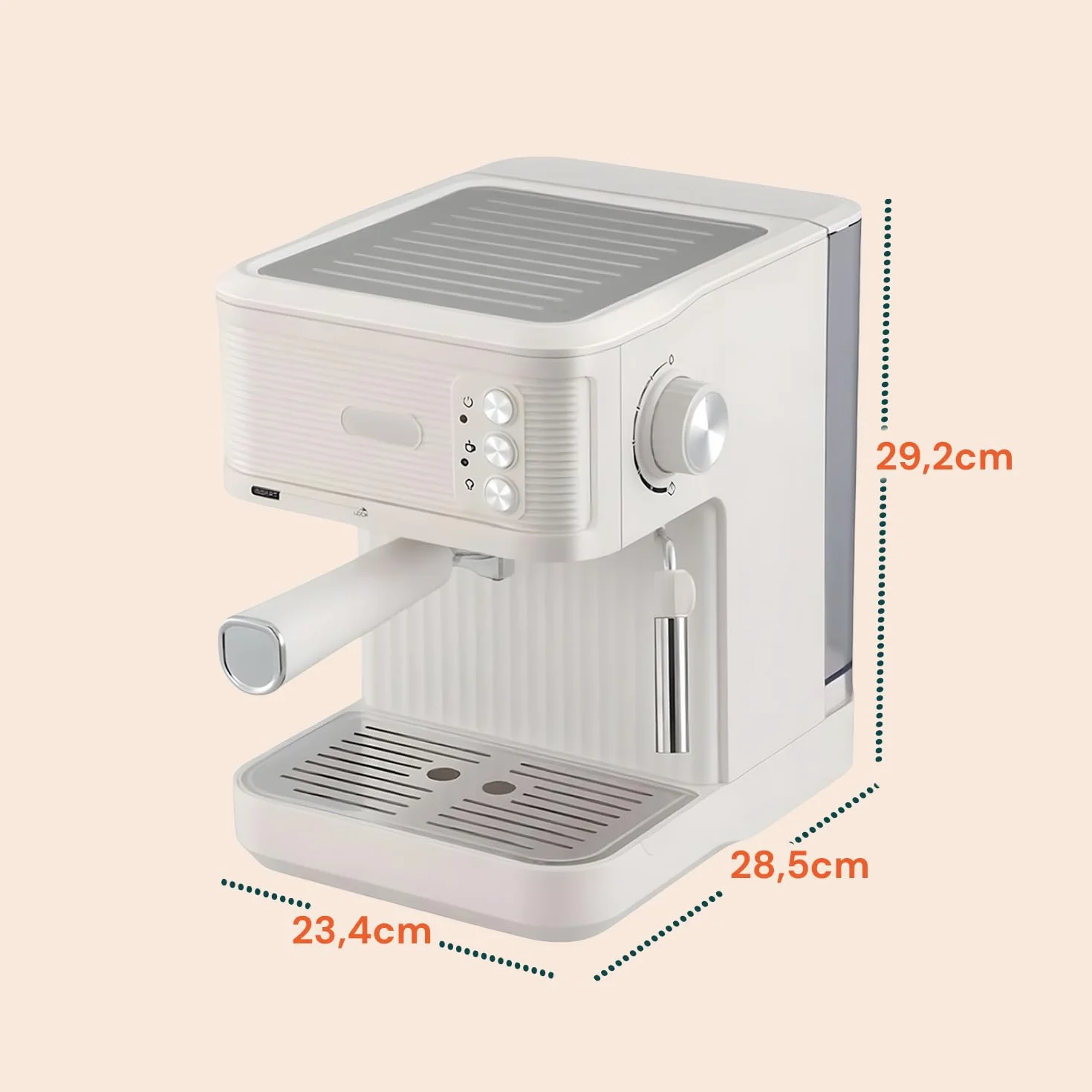Avilia - Ekspres do kawy 850 W do intensywnego espresso z filtrem ze stali nierdzewnej, 2 l zbiornik i kompatybilność z kawą mieloną i kapsułkami, łatwa obsługa i kompaktowa biała konstrukcja