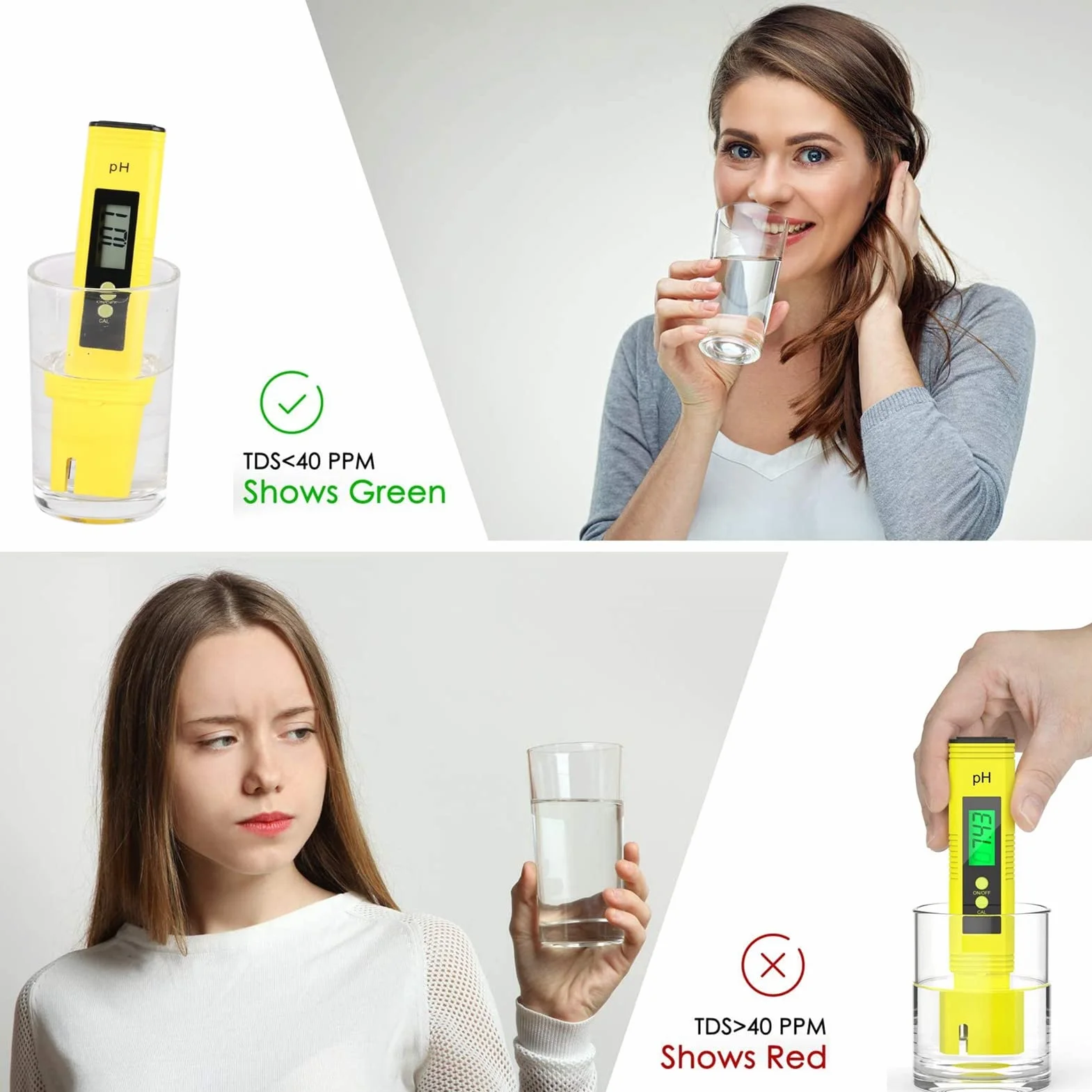 0.01 Rozdzielczość Cyfrowy miernik pH, przenośny automatyczny miernik pH LCD Tester jakości wody do wody pitnej do użytku domowego, akwarium, basenu, laboratorium.