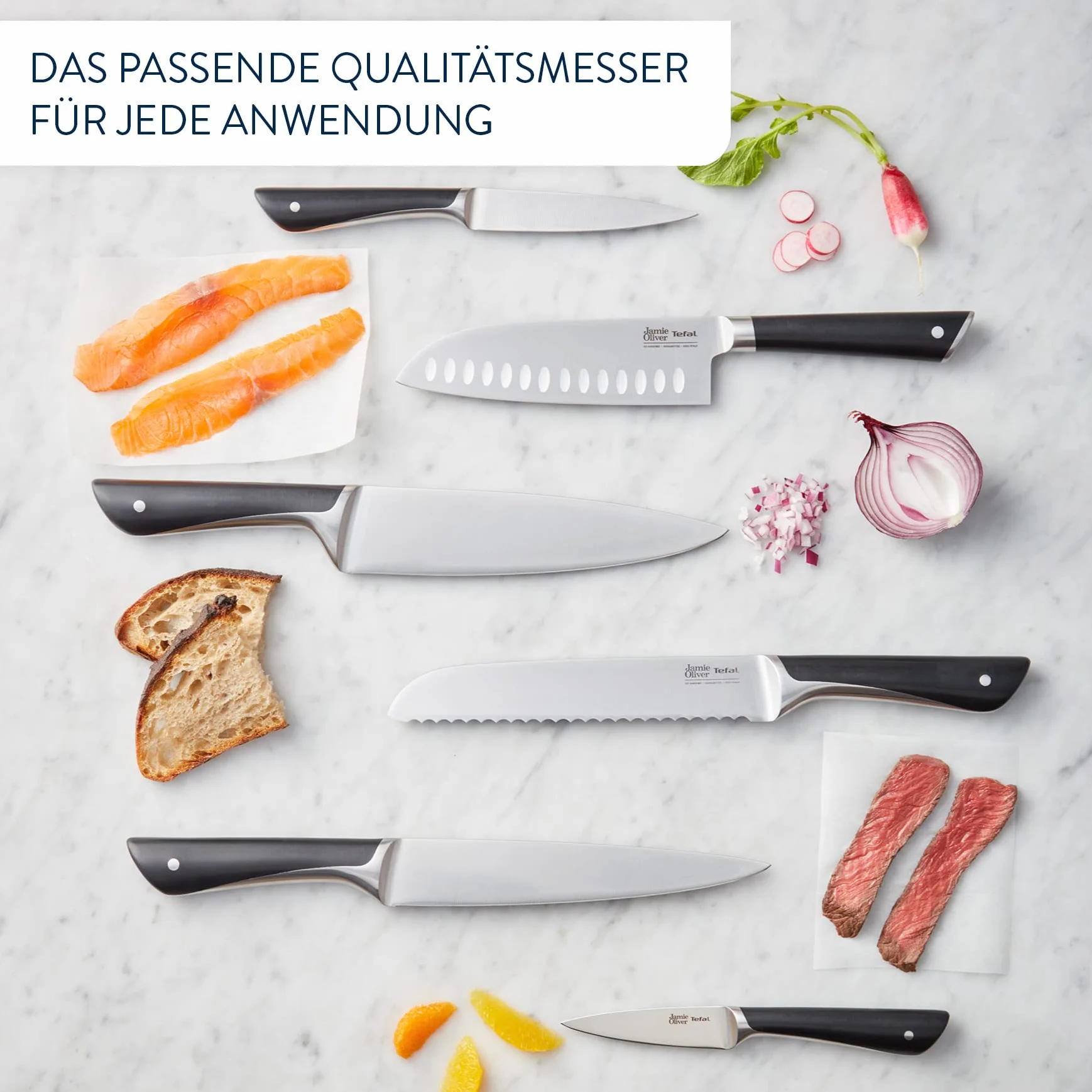 Tefal Jamie Oliver Nóż Kuchenny, Czarny, 16,5cm