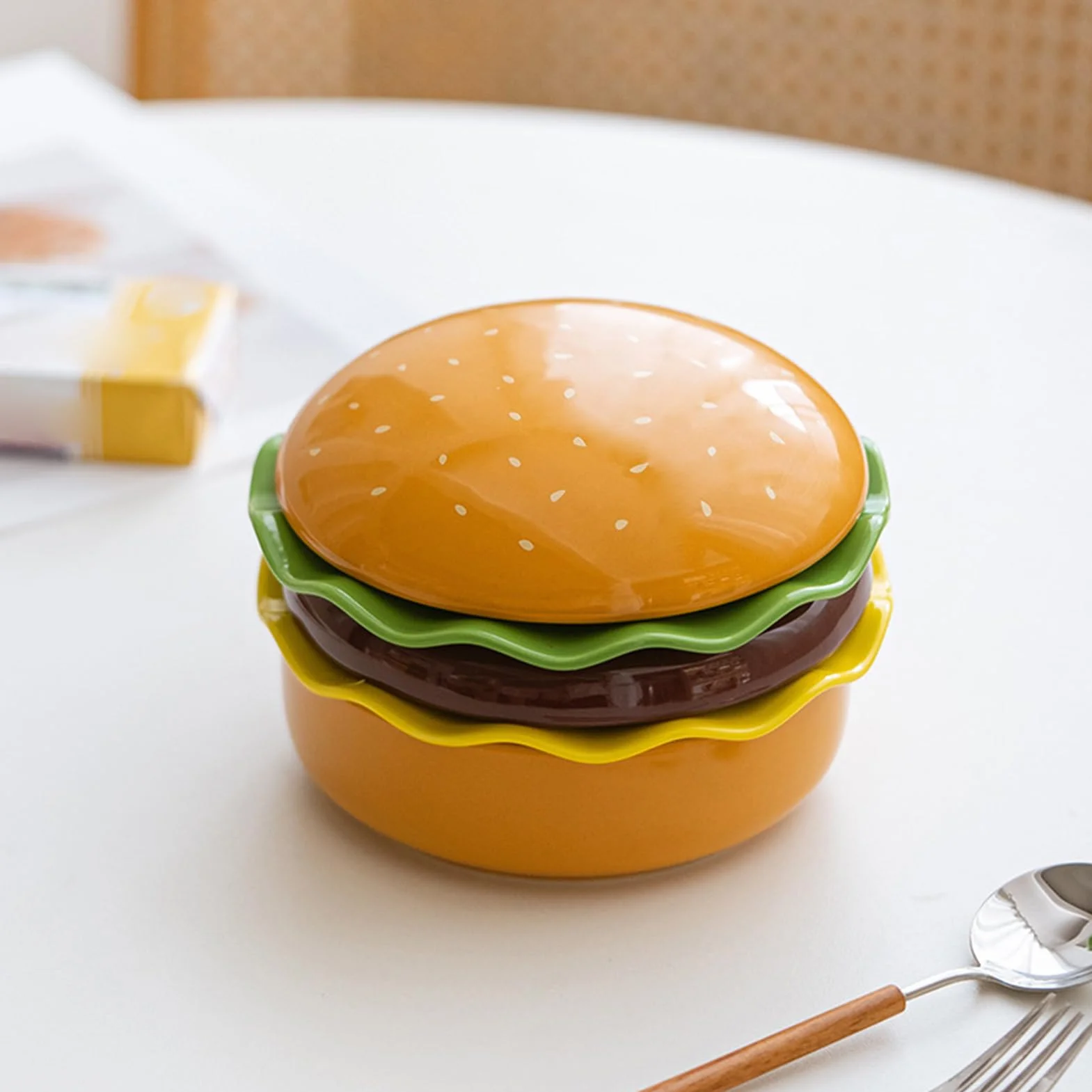 Zestaw talerzy do burgerów Zabawne i bezpieczne w mikrofalówce | Zestaw talerzy warstwowych Do Jedzenia Przekąsek Deserów Posiłków Domu Kuchni Restauracji Kempingu Imprezy