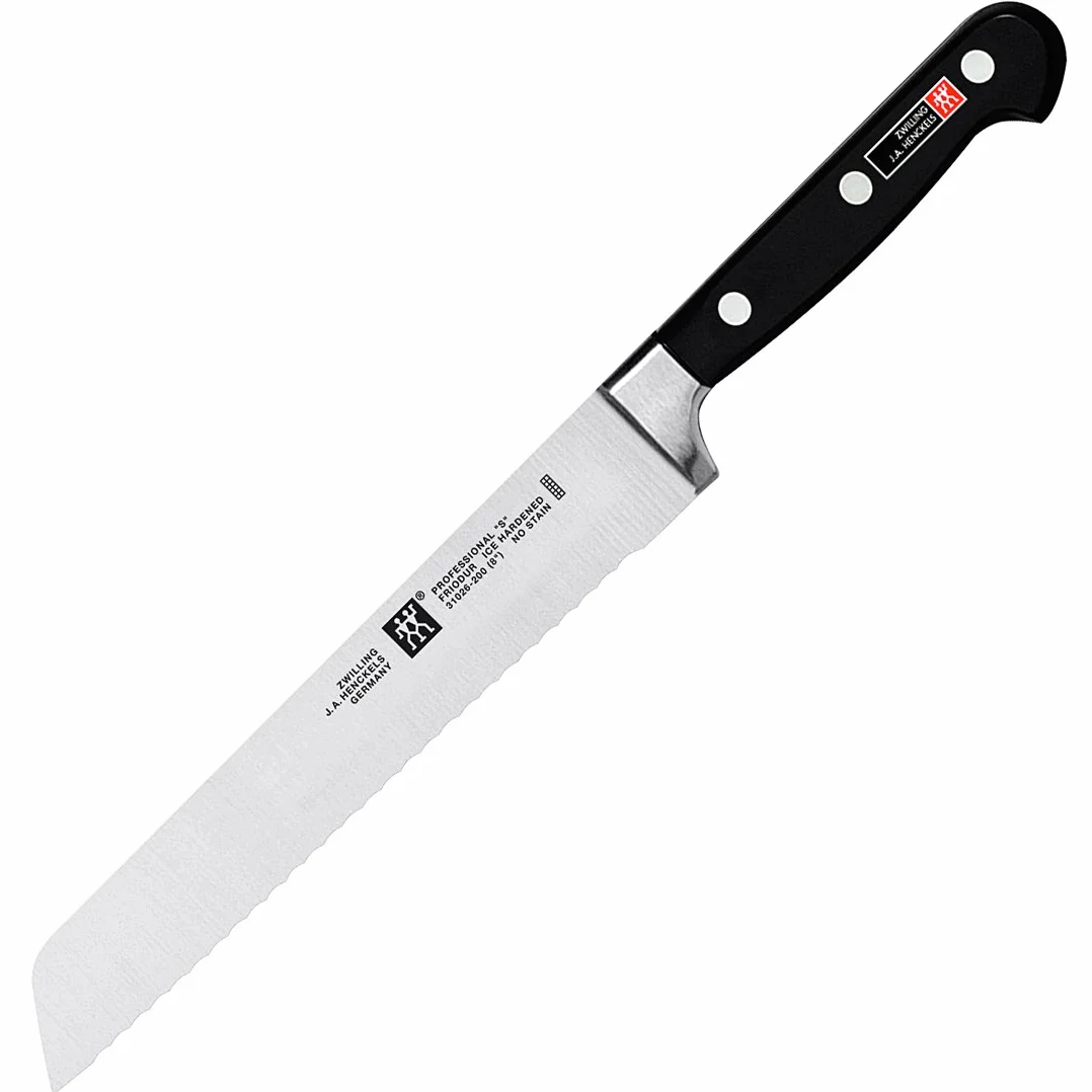 Zwilling 1001501 nóż do chleba, długość ostrza: 20 cm, ostrze ze szlifem falistym, specjalna stal nierdzewna/uchwyt z tworzywa sztucznego, Professional S, czarny