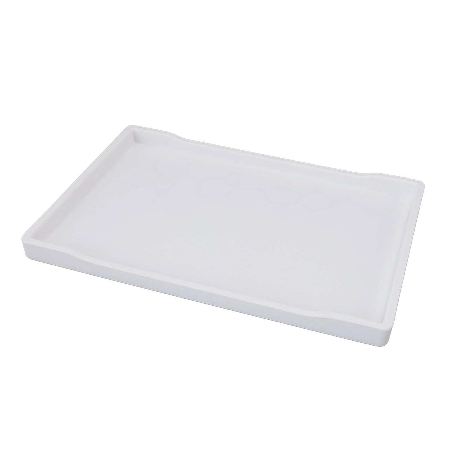 Plastikowa Taca do Serwowania, Minimalistyczny Prostokątny Organizer z Antypoślizgowym Dnem do Domowego Blatu Kuchennego (Biały)