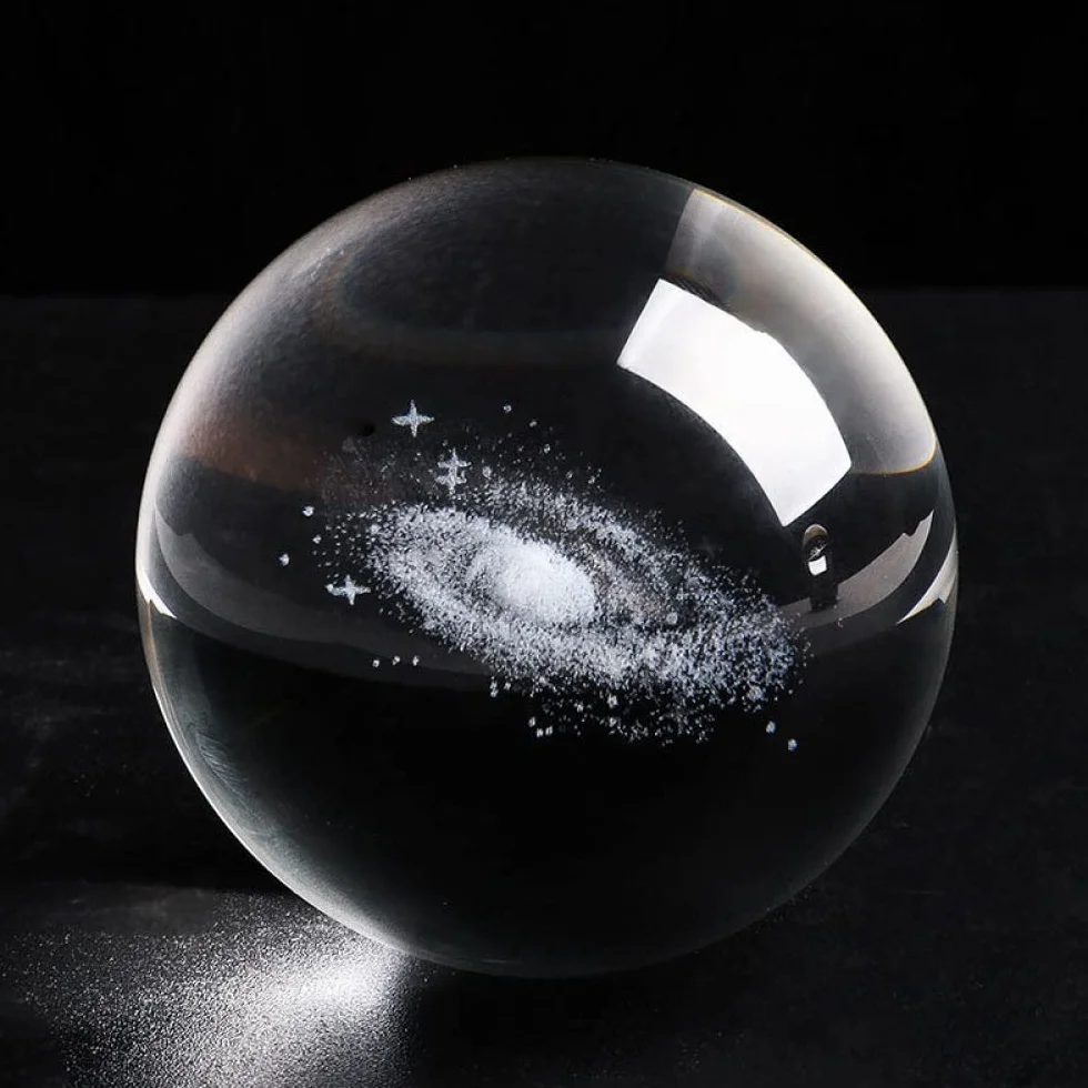 60/70/80MM średnica Globe Galaxy miniatury kryształowa kula 3d grawerowane szkło kwarcowe kula kula akcesoria do dekoracji domu, tylko piłka, 60mm