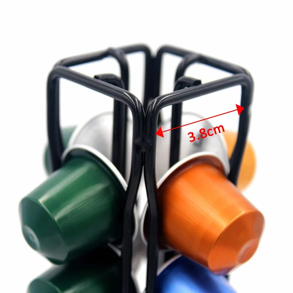 Uchwyt na kapsułki do kawy Nespresso, 40 kapsułek, obrotowy design, eleganckie i nowoczesne wykończenie, stojak do przechowywania kawy na 40 szt.