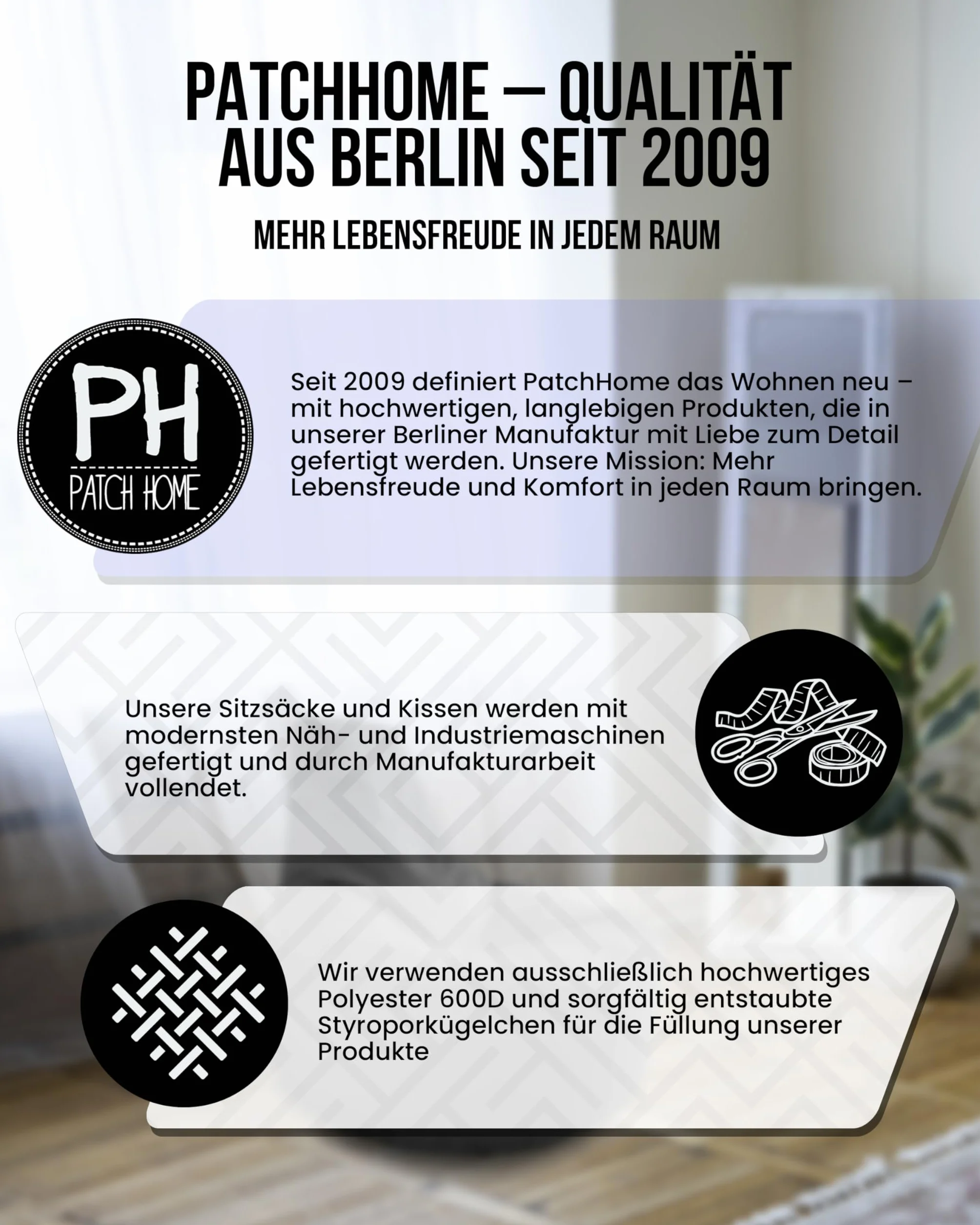 Patchhome Bean Bag worek/poduszka do siedzenia 2 w 1, średnica 100 cm, kolor liliowy optymalnie napełniona