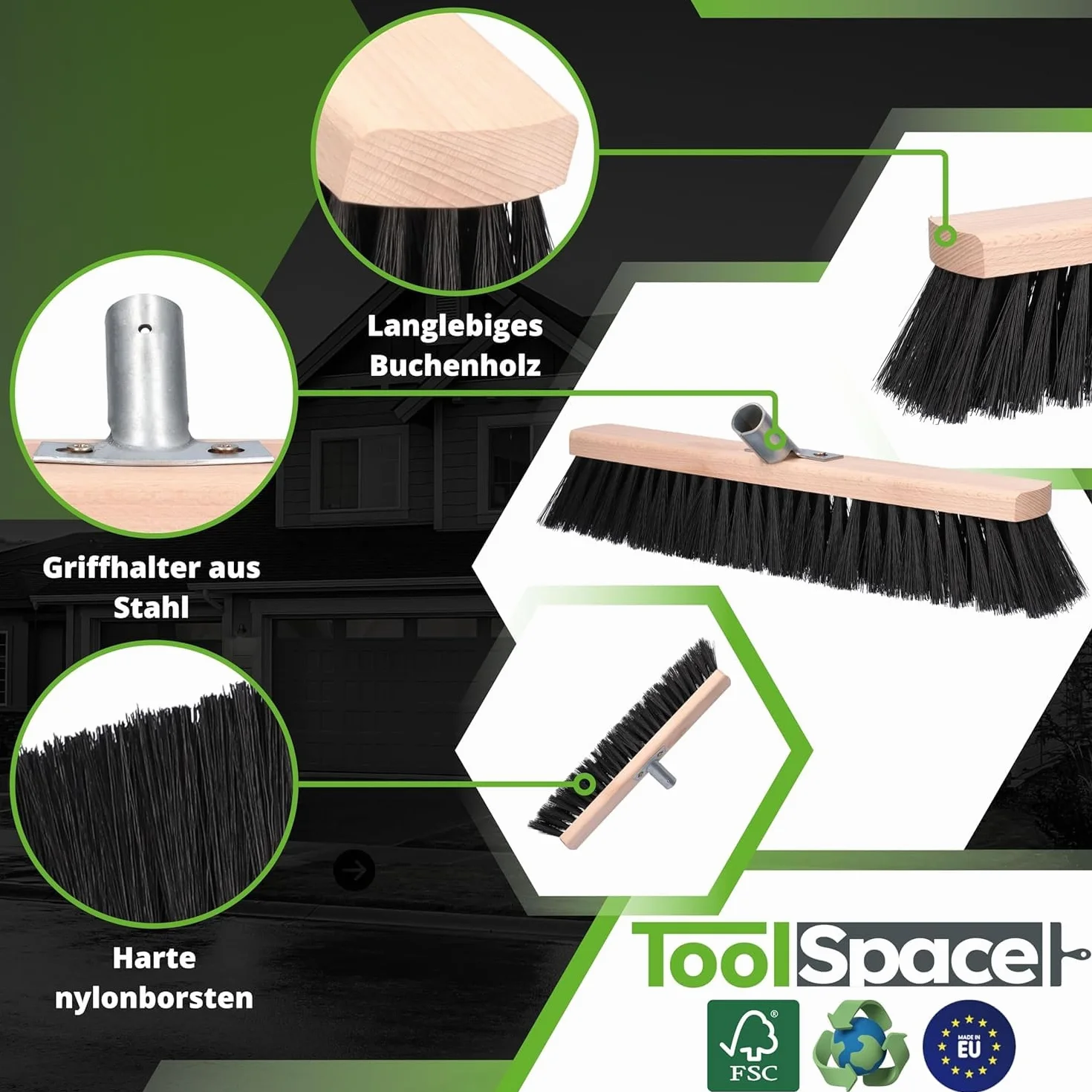 ToolSpace Miotła z miękkim włosiem 40 cm
