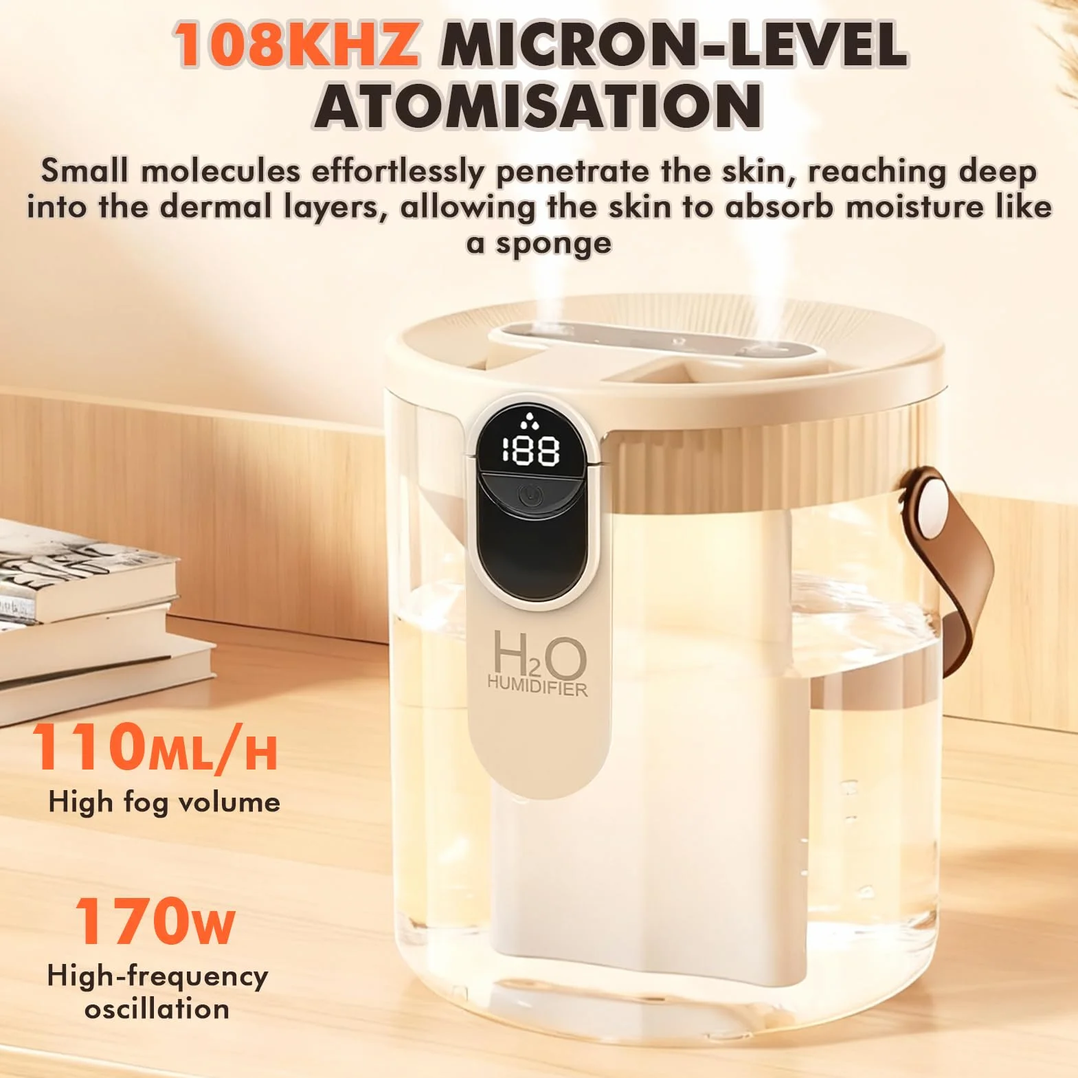 Nikou nawilżacz powietrza 1,5L, nawilżacz powietrza z góry do pokoju dziecięcego, cichy ultradźwiękowy dyfuzor zapachowy z diodą LED do oświetlenia nocnego, dwukierunkowa dysza, do sypialni, do jogi
