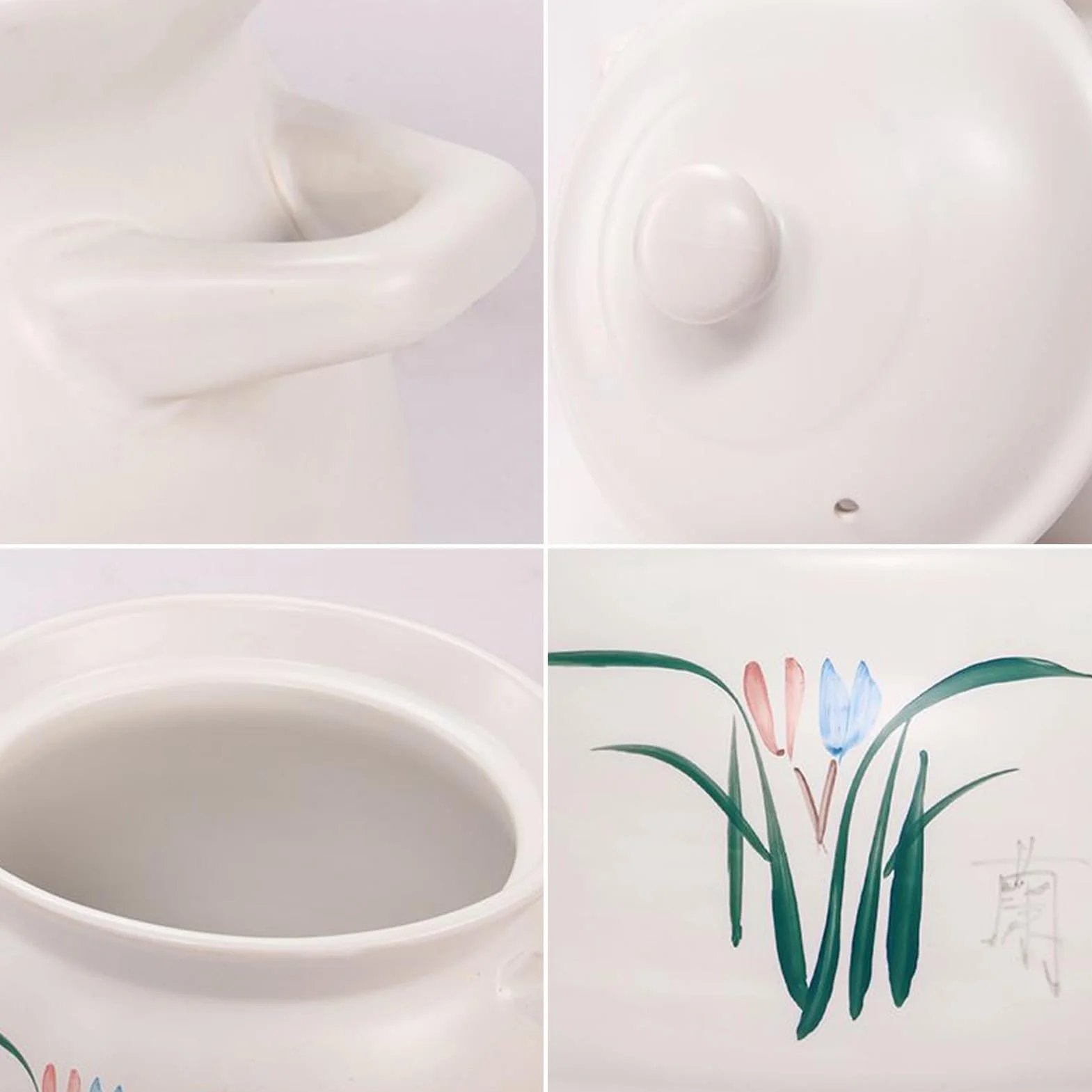 Ceramiczny garnek do duszenia, Małe miedziane rondle, garnki z pokrywką, ceramiczne(5.5L/5Quarts)
