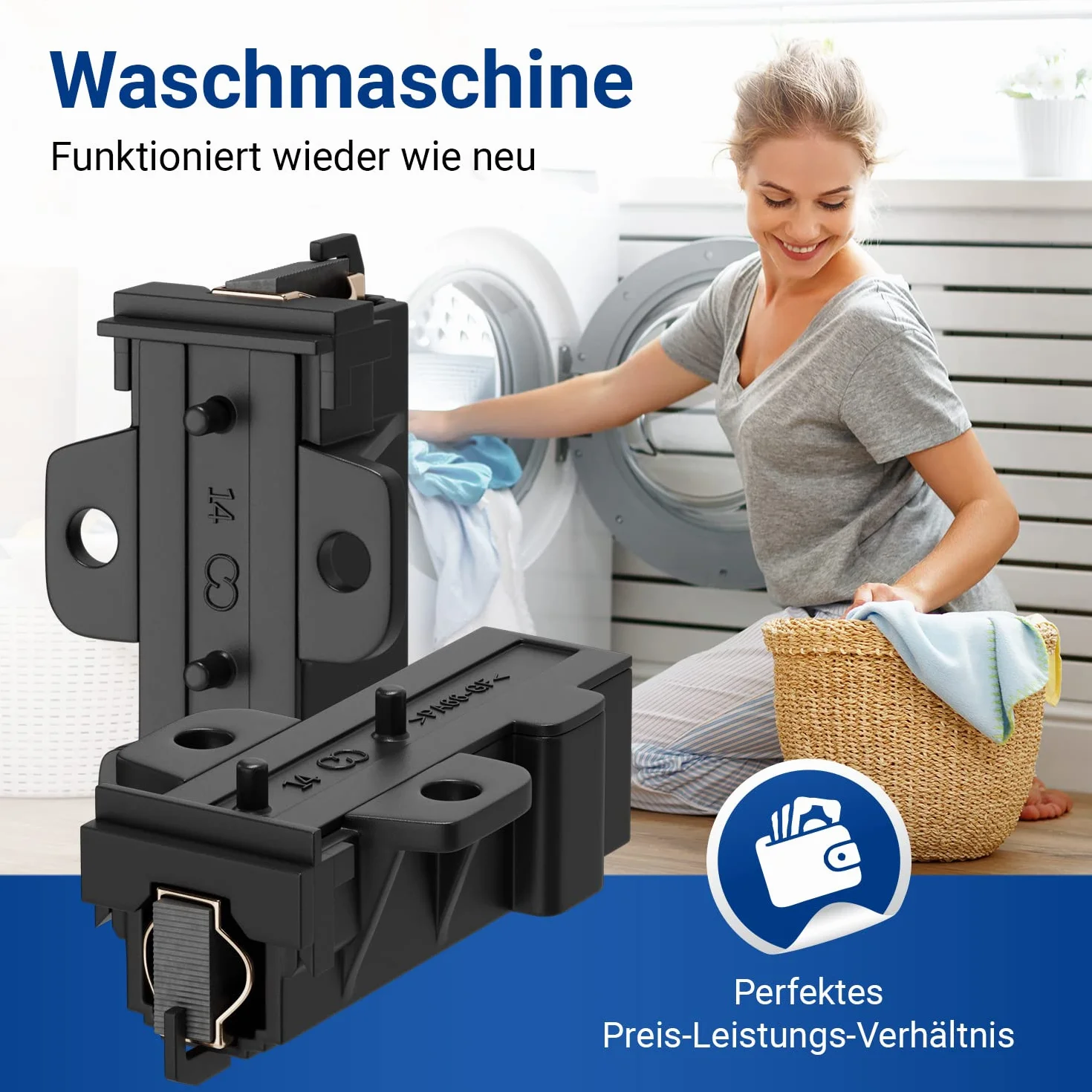 VIOKS 2 x zestaw szczotek węglowych do pralki 400602015/2 AEG 4,8 mm AMP zapasowe szczotki węglowe do pralki Electrolux Whirlpool Bauknecht 481281719419 Węgiel silnikowy do silnika SOLE